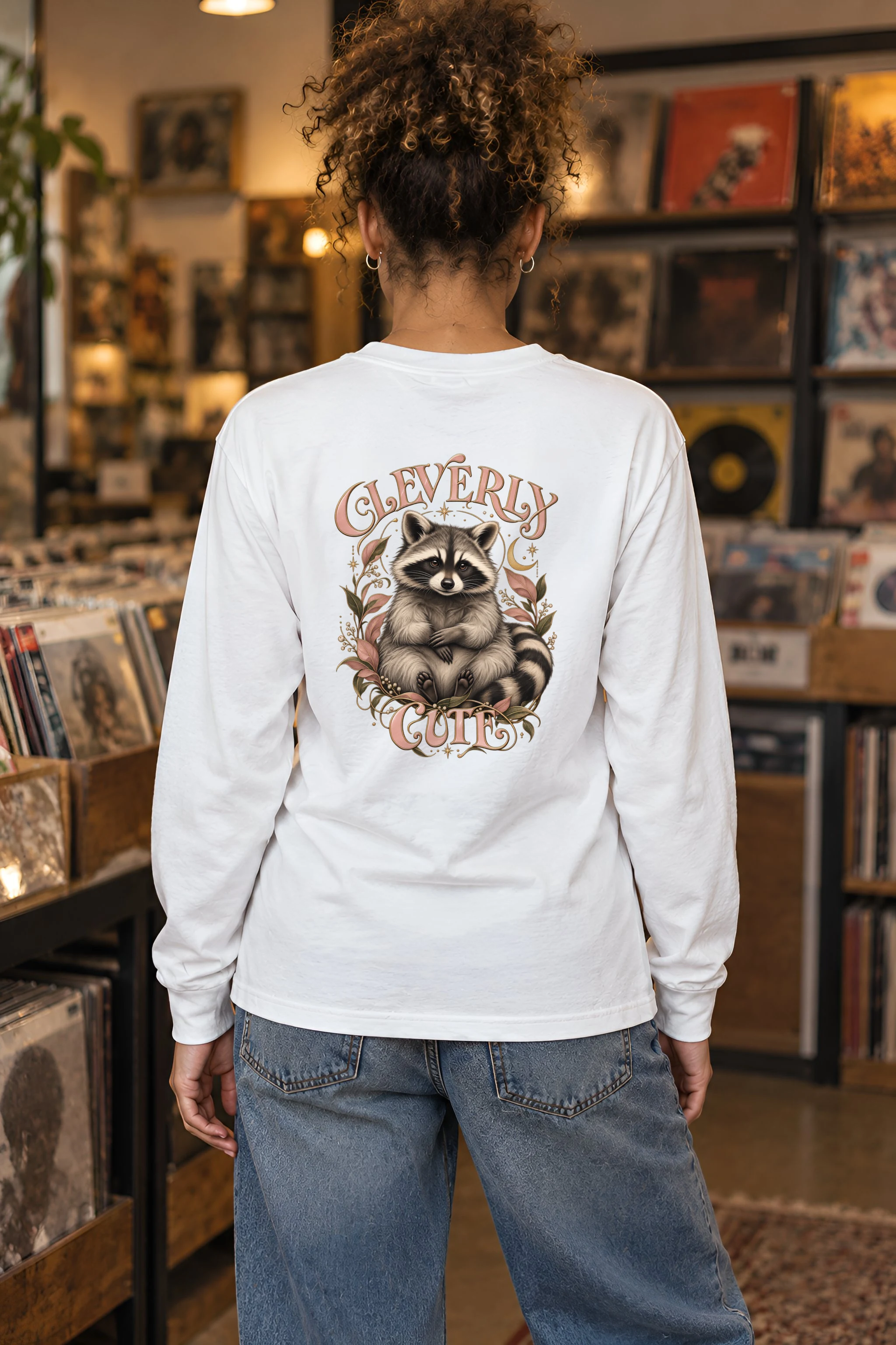 "Cleverly Cute Raccoon" Unisex Longsleeve T-shirt