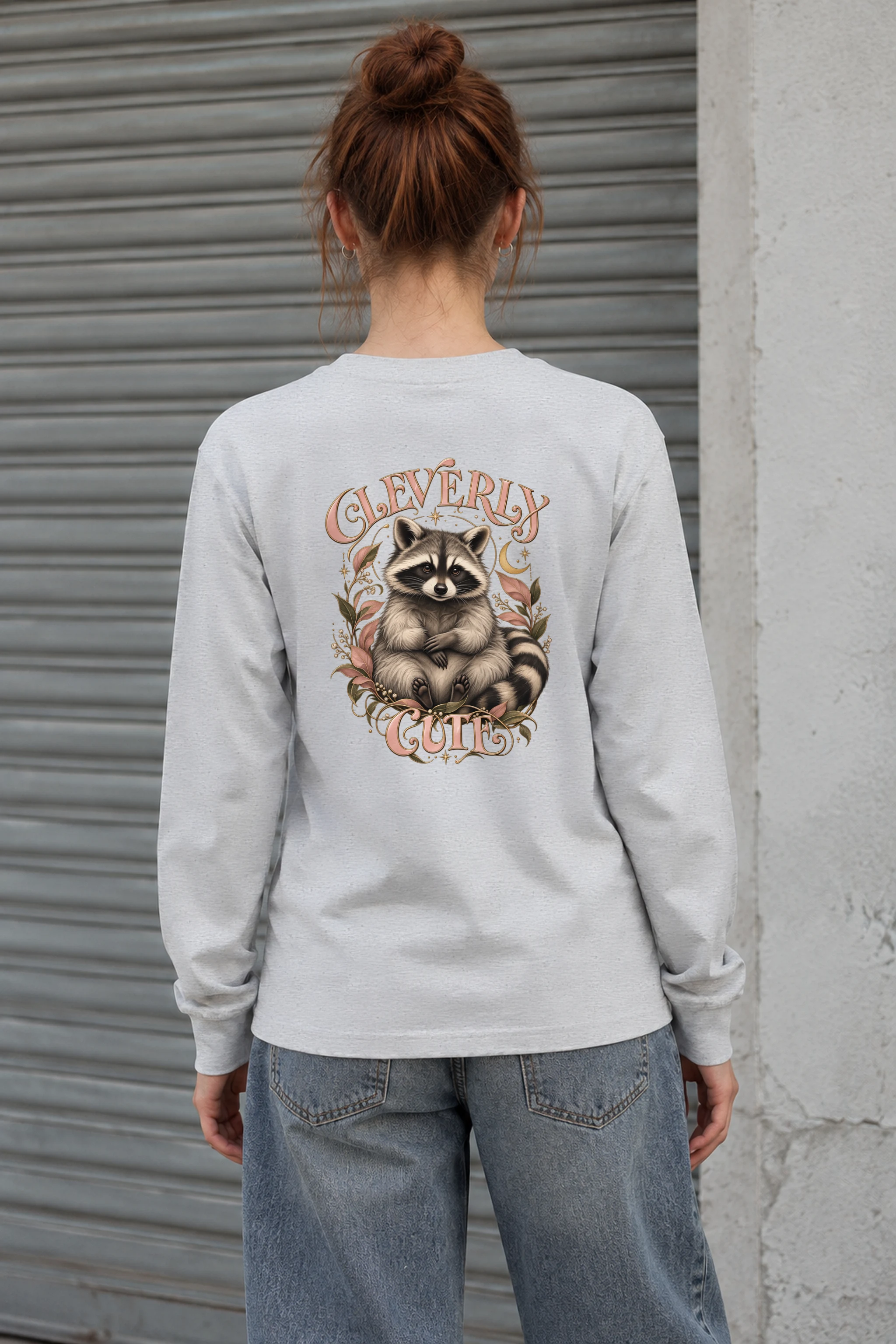 "Cleverly Cute Raccoon" Unisex Longsleeve T-shirt