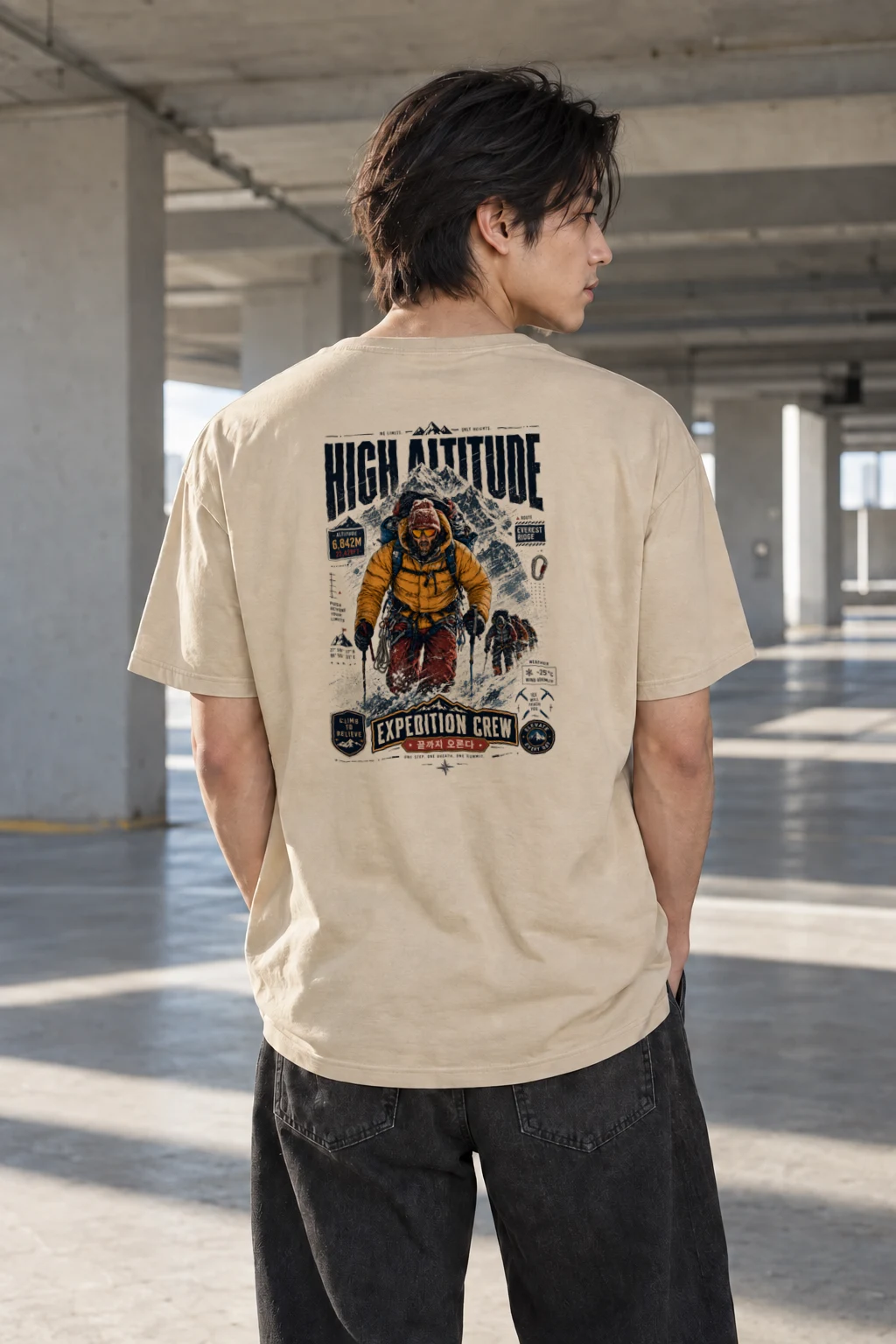 "Climb To Believe" Heavyweight Unisex Crewneck T-shirt | Gildan 5000