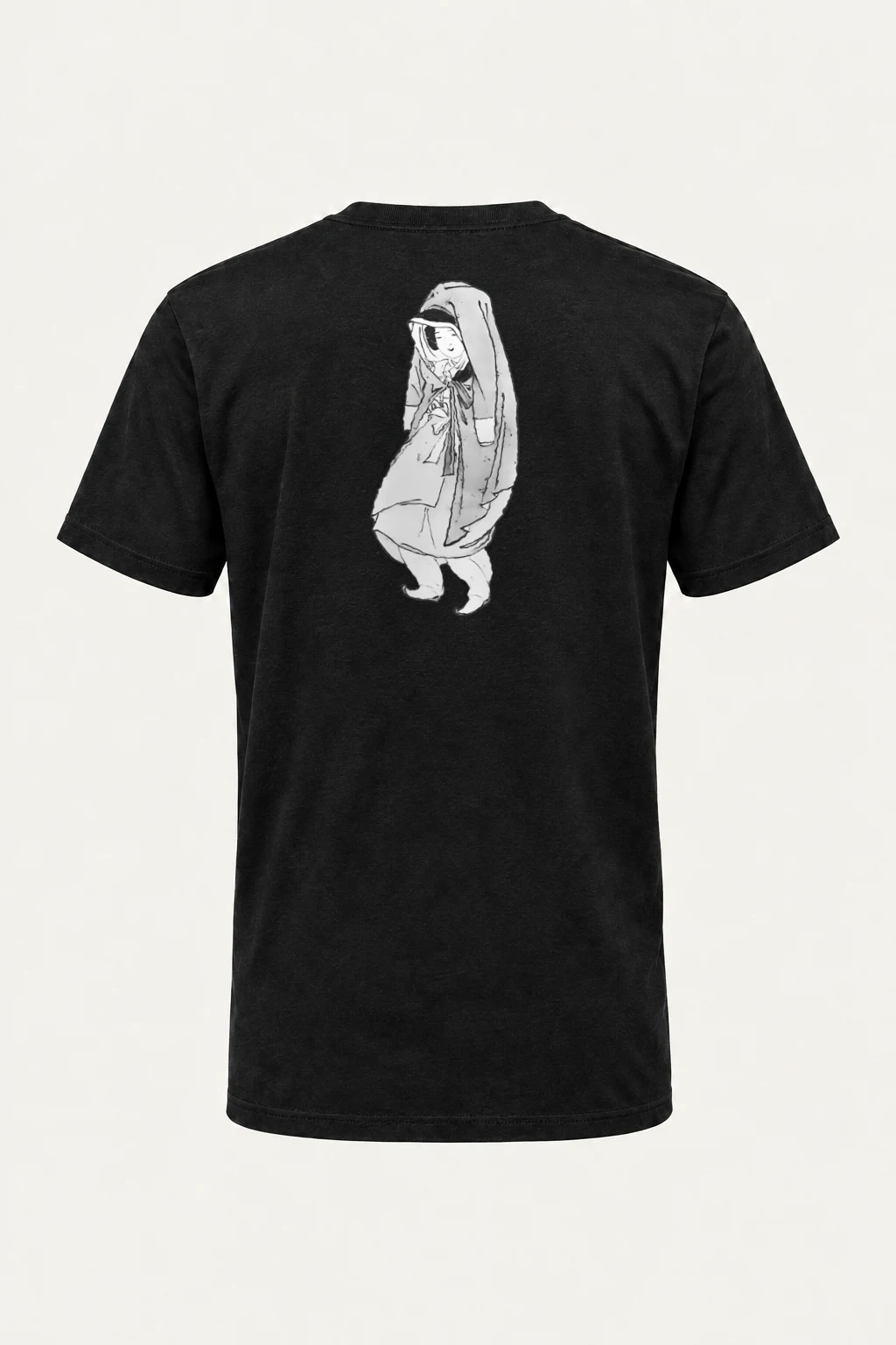 "Cloaked Girl Sketch" Heavyweight Unisex Crewneck T-shirt | Gildan 5000