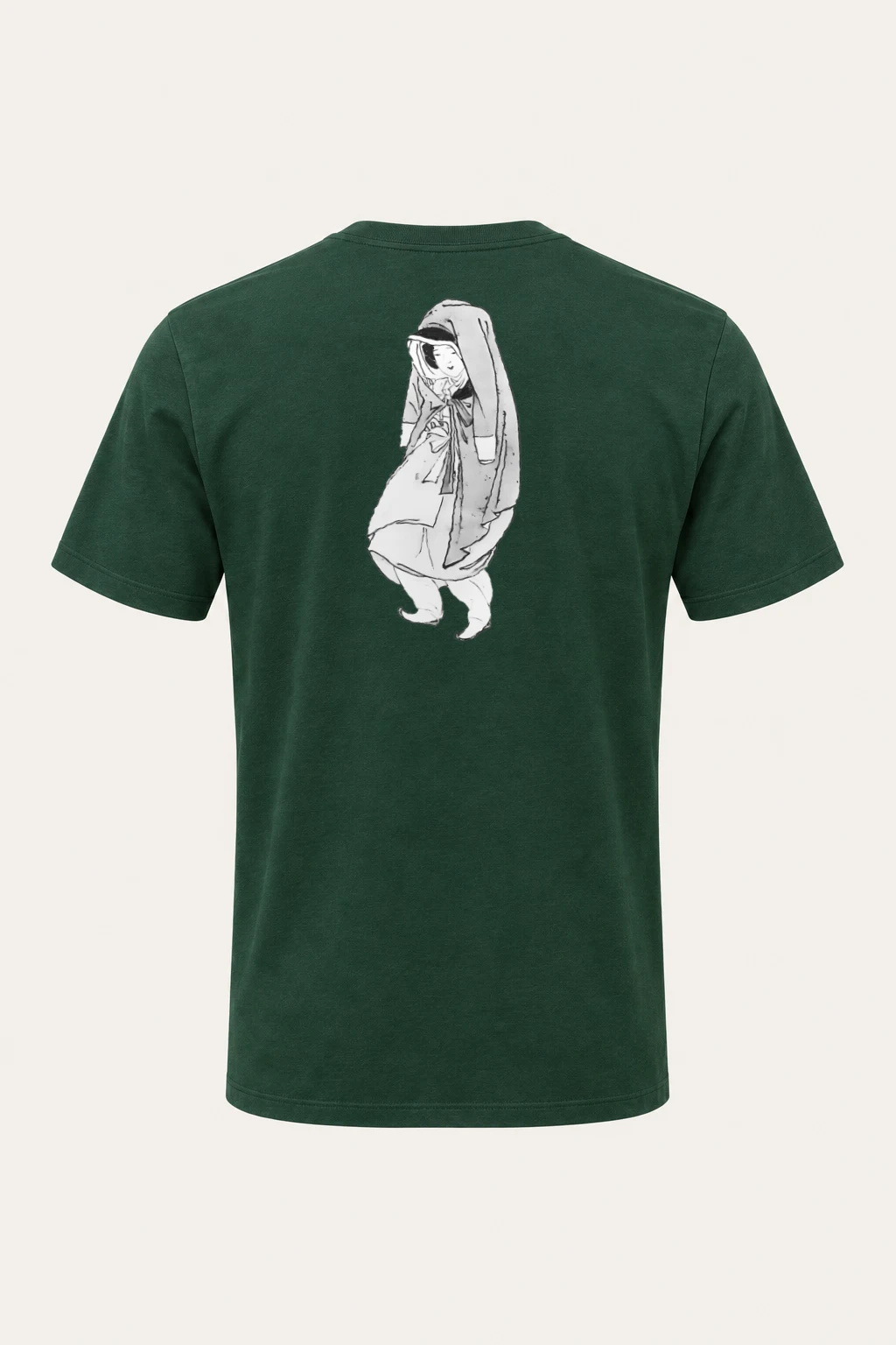 "Cloaked Girl Sketch" Heavyweight Unisex Crewneck T-shirt | Gildan 5000