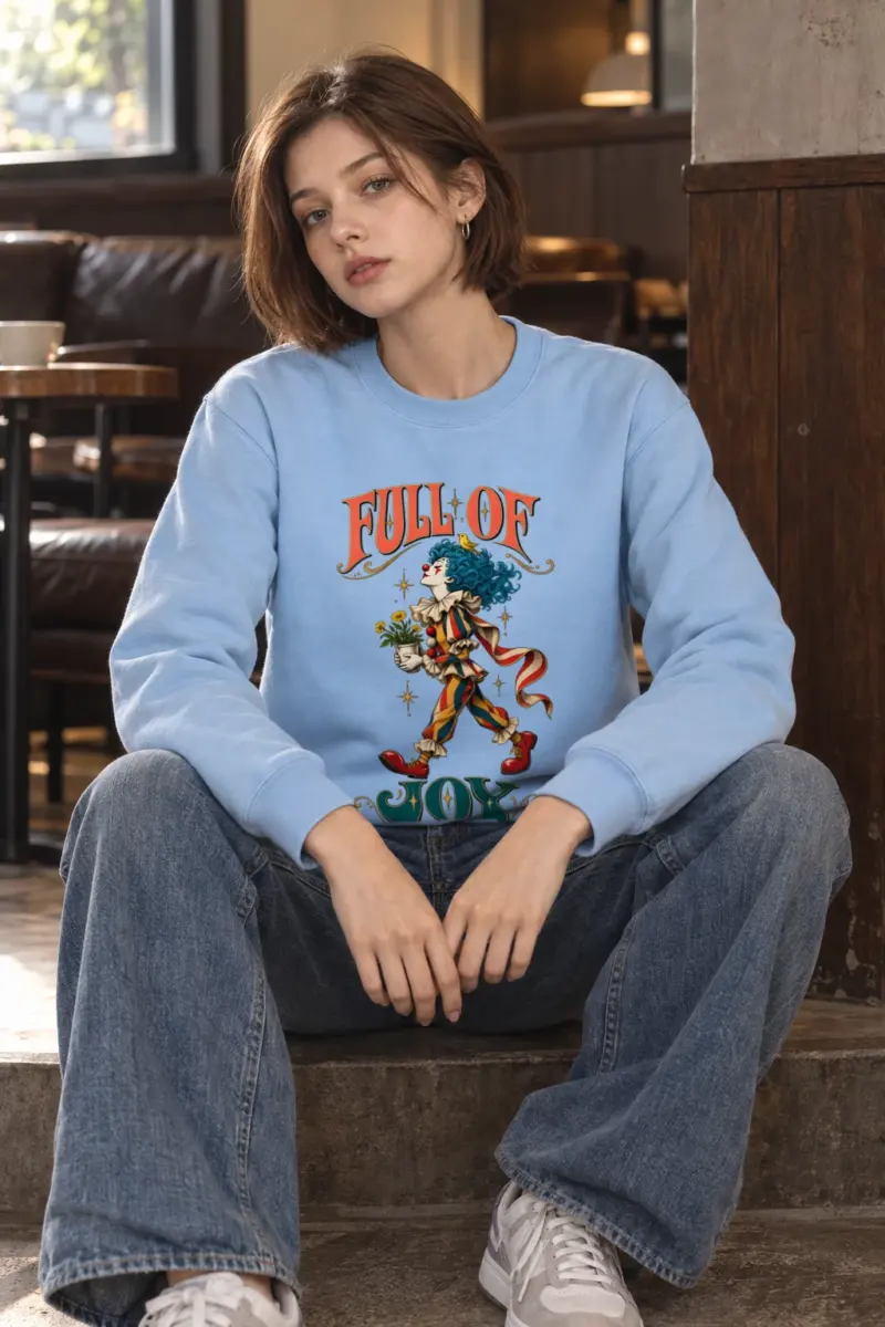"Clown With Yellow Bird" Heavy Blend Unisex Crewneck Sweatshirt