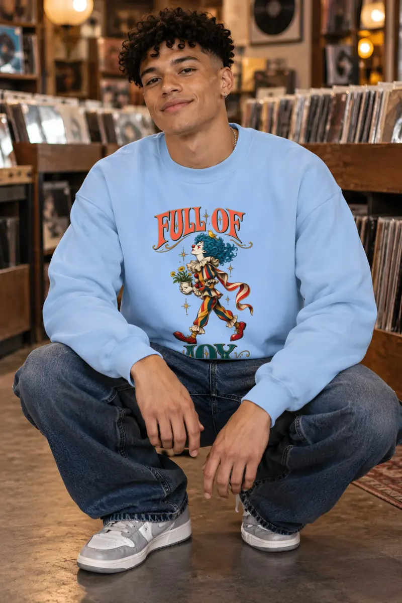 "Clown With Yellow Bird" Heavy Blend Unisex Crewneck Sweatshirt