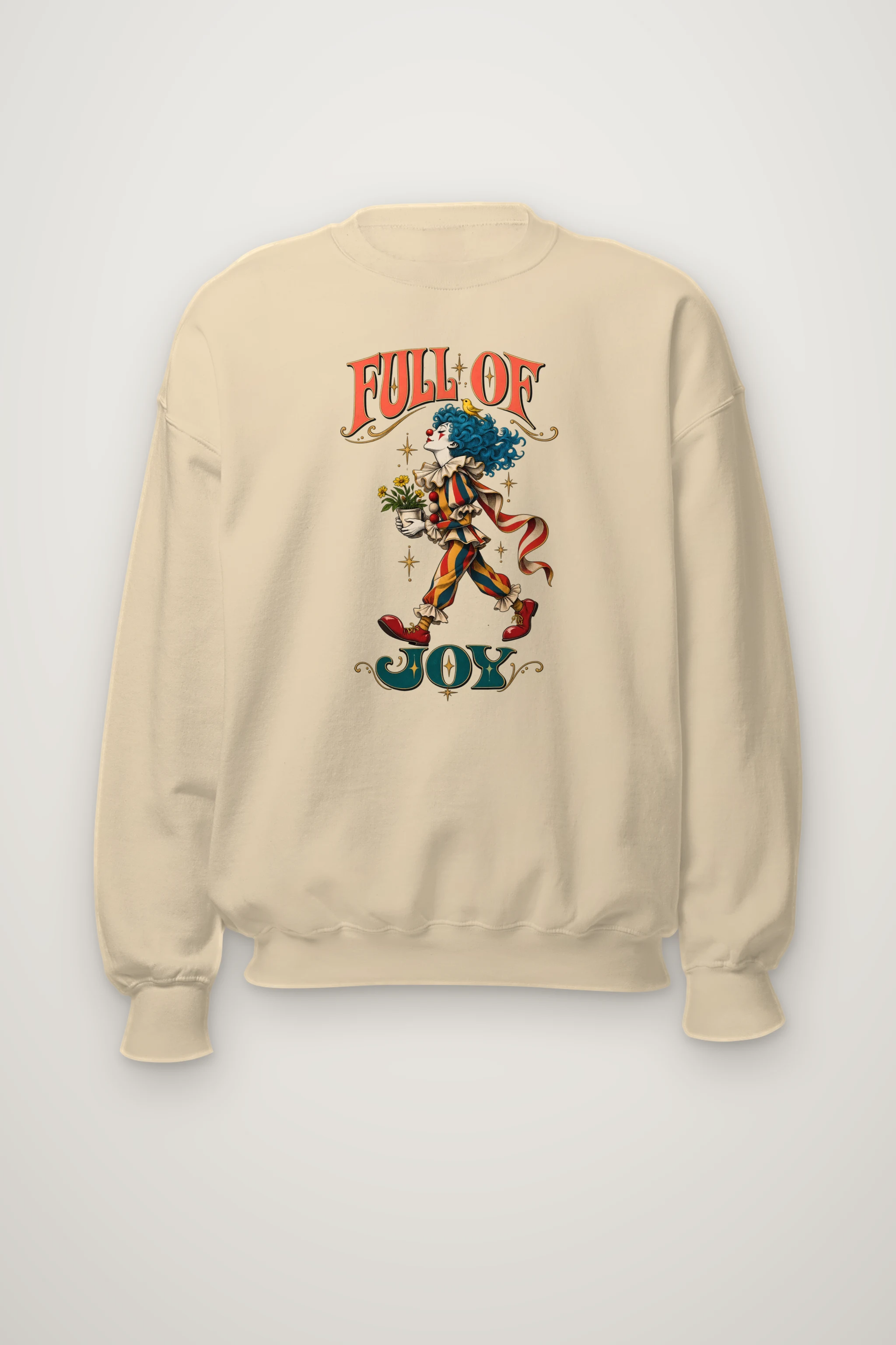 "Clown With Yellow Bird" Heavy Blend Unisex Crewneck Sweatshirt