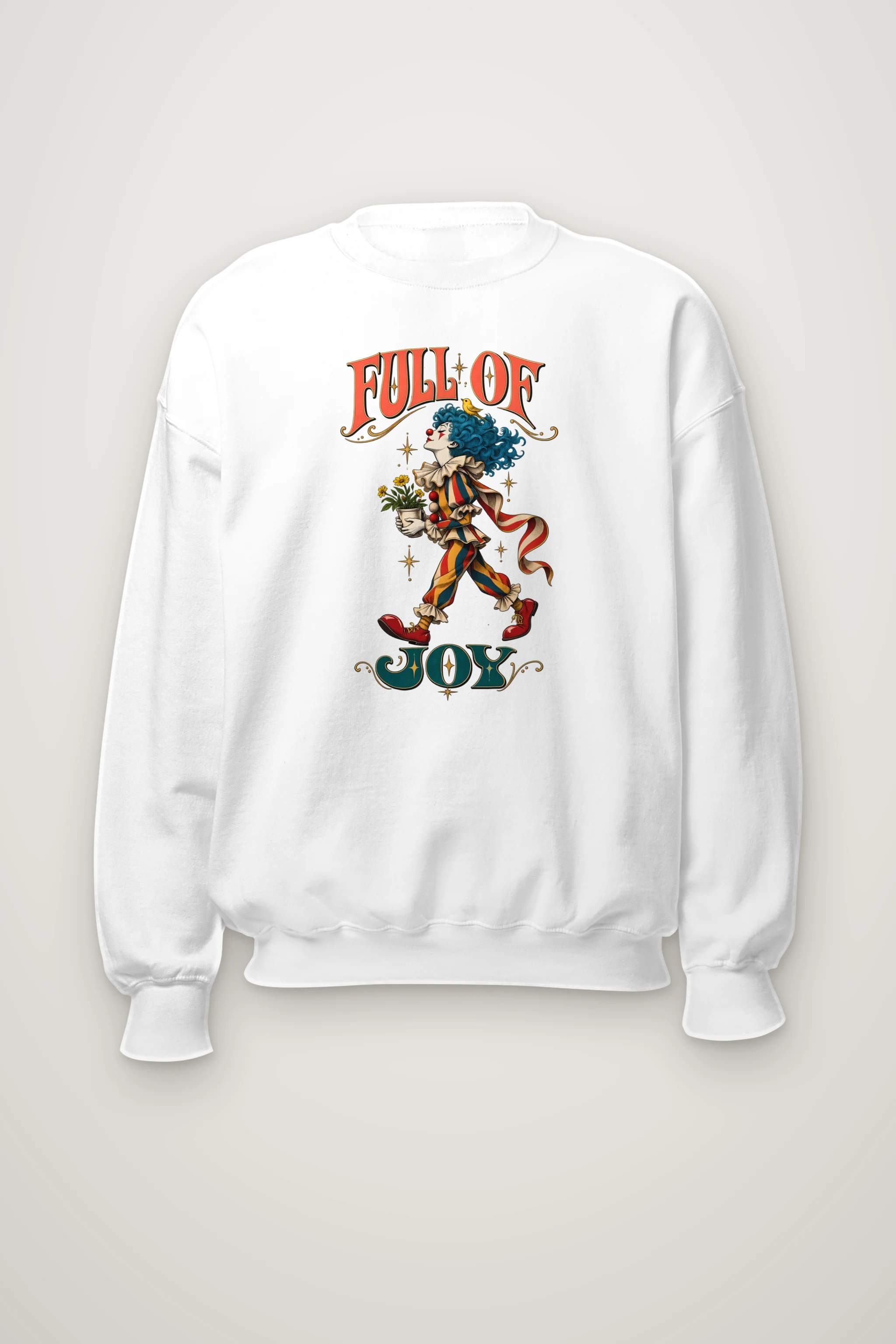 "Clown With Yellow Bird" Heavy Blend Unisex Crewneck Sweatshirt
