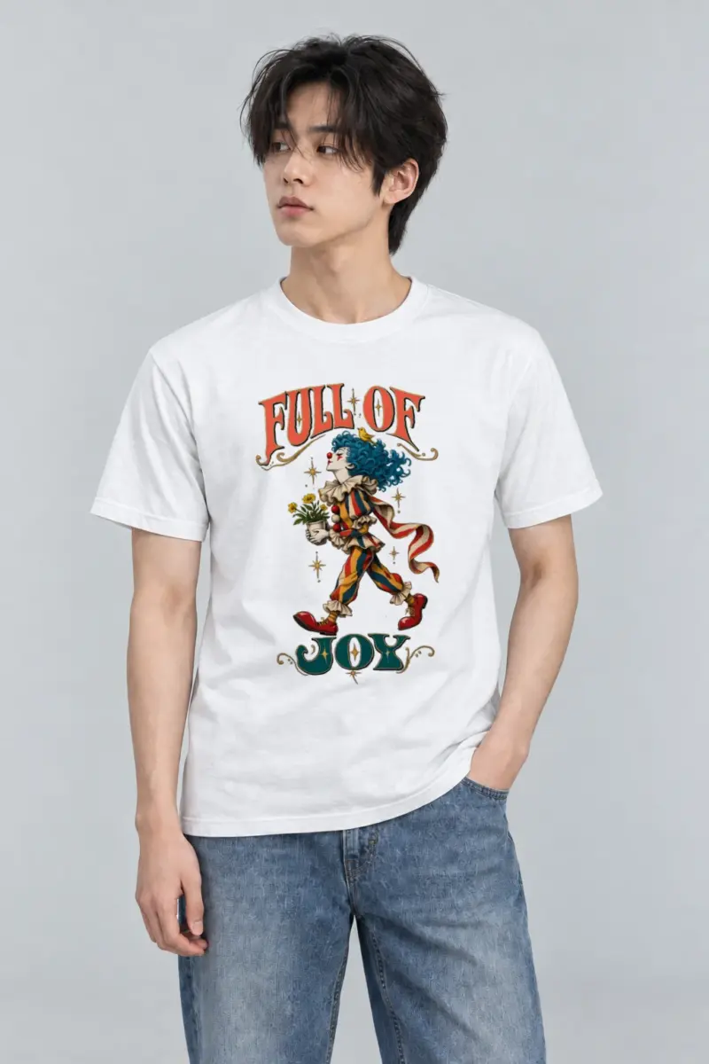 "Clown With Yellow Bird" Heavyweight Unisex Crewneck T-shirt | Gildan 5000