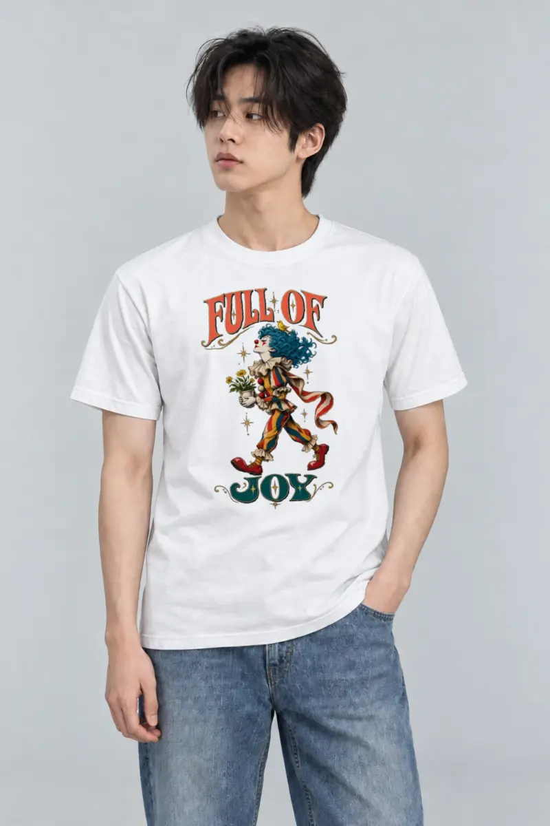 "Clown With Yellow Bird" Heavyweight Unisex Crewneck T-shirt