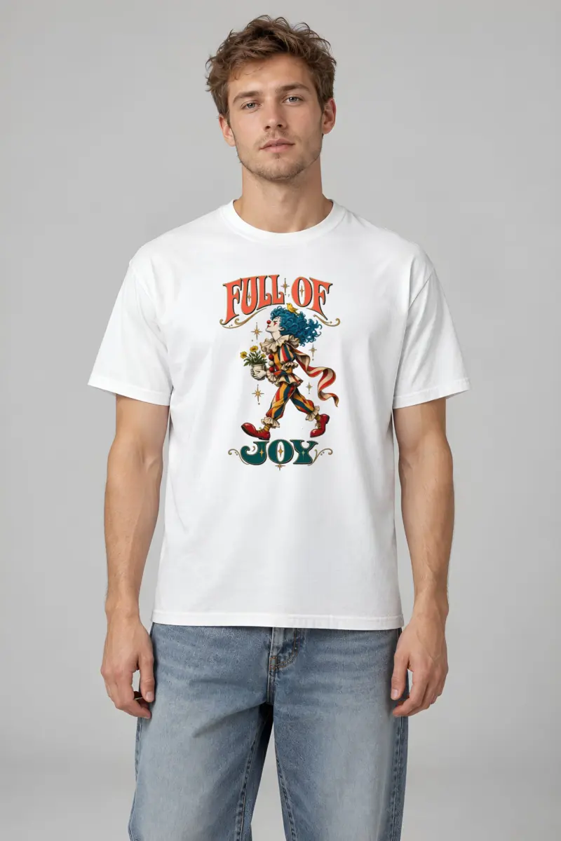 "Clown With Yellow Bird" Heavyweight Unisex Crewneck T-shirt
