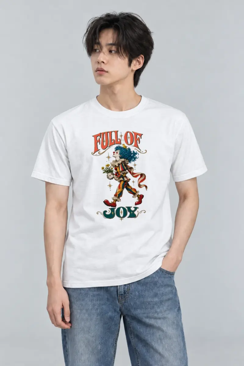 "Clown With Yellow Bird" Heavyweight Unisex Crewneck T-shirt