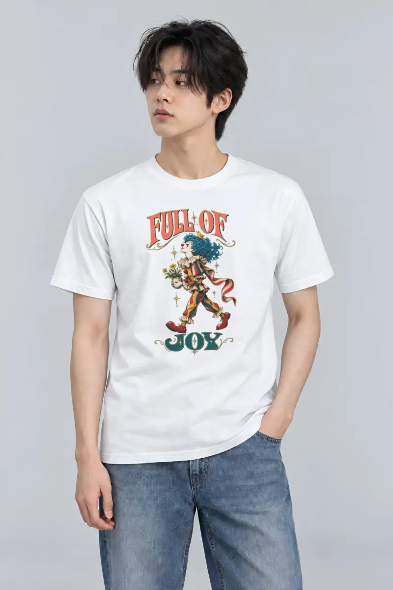 "Clown With Yellow Bird" Heavyweight Unisex Crewneck T-shirt