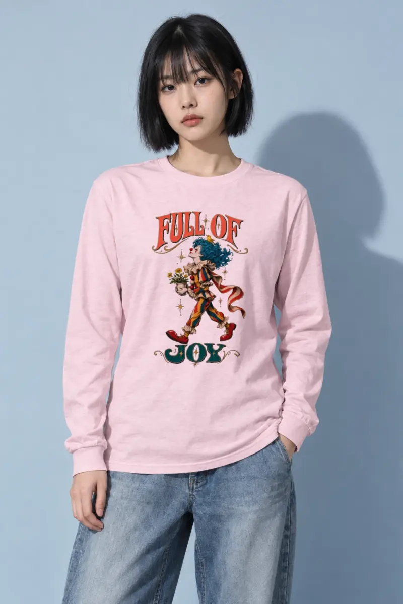 "Clown With Yellow Bird" Unisex Longsleeve T-shirt