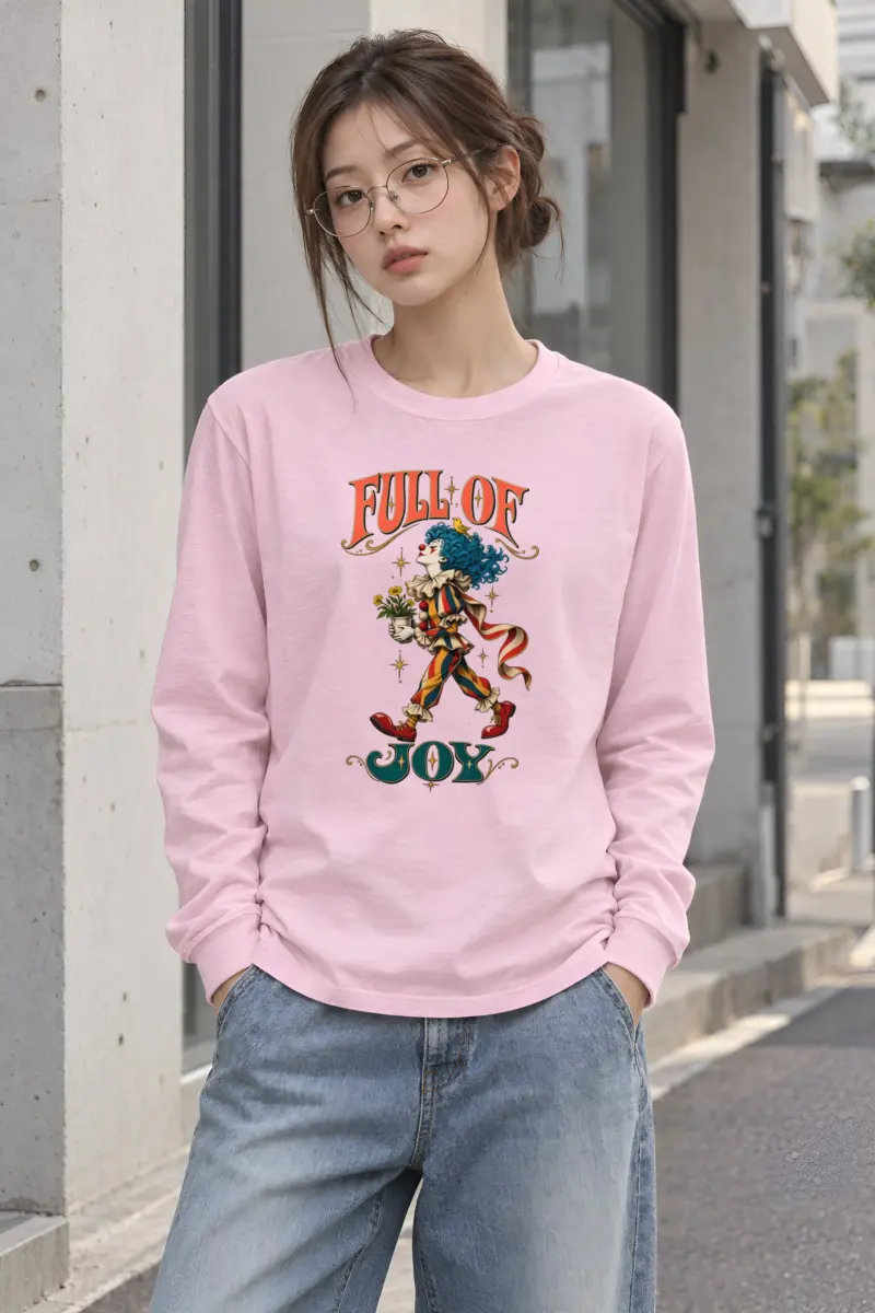 "Clown With Yellow Bird" Unisex Longsleeve T-shirt