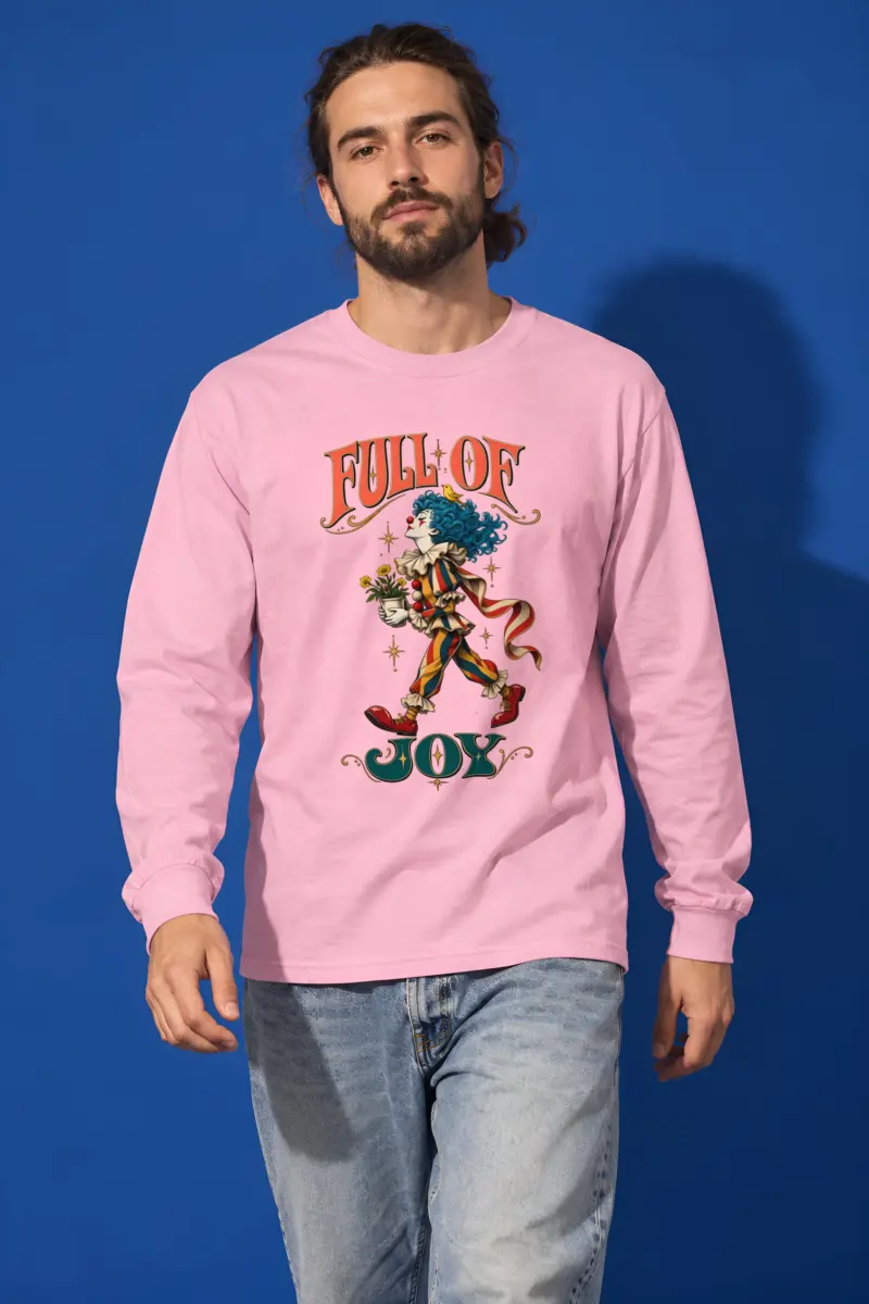 "Clown With Yellow Bird" Unisex Longsleeve T-shirt