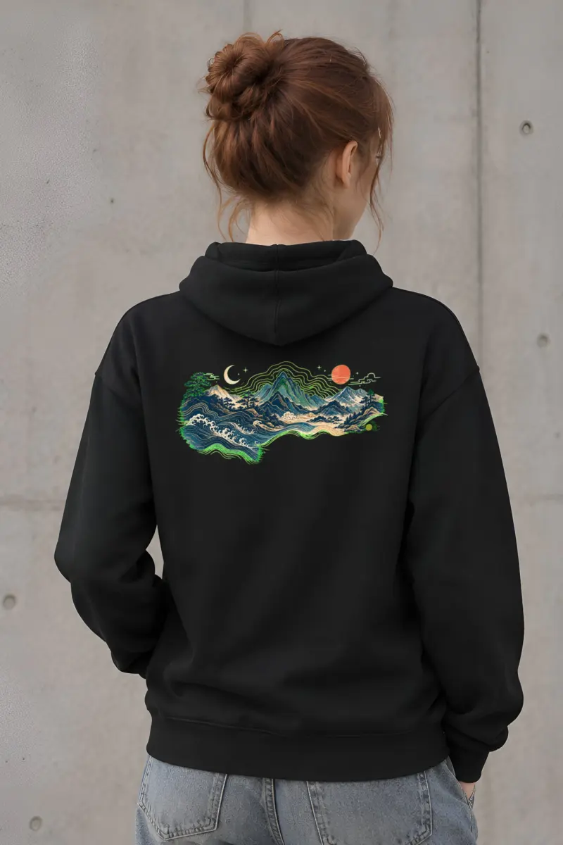 "Coastal Moonrise" Heavy Blend Unisex Pullover Hoodie