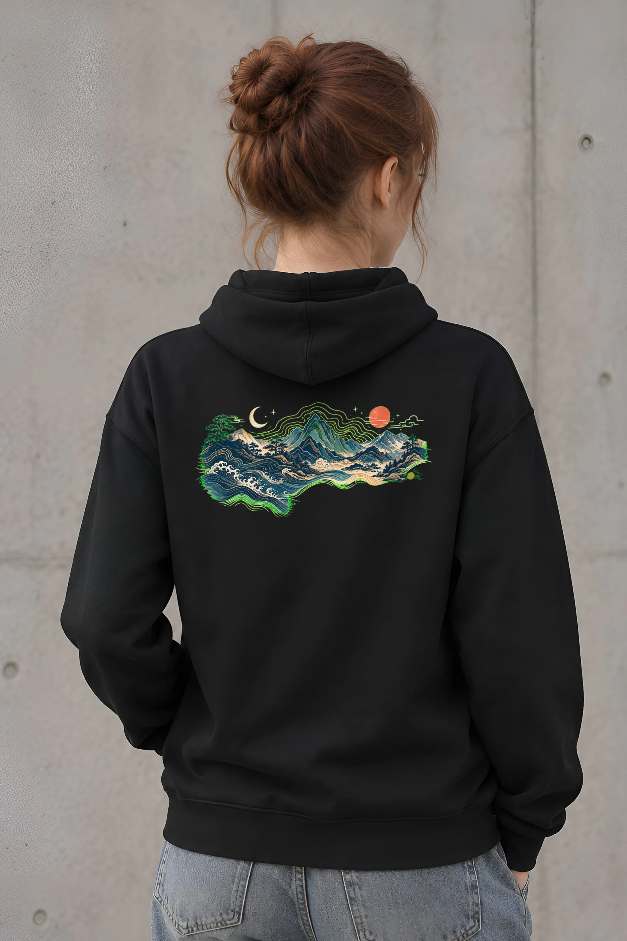 "Coastal Moonrise" Heavy Blend Unisex Pullover Hoodie