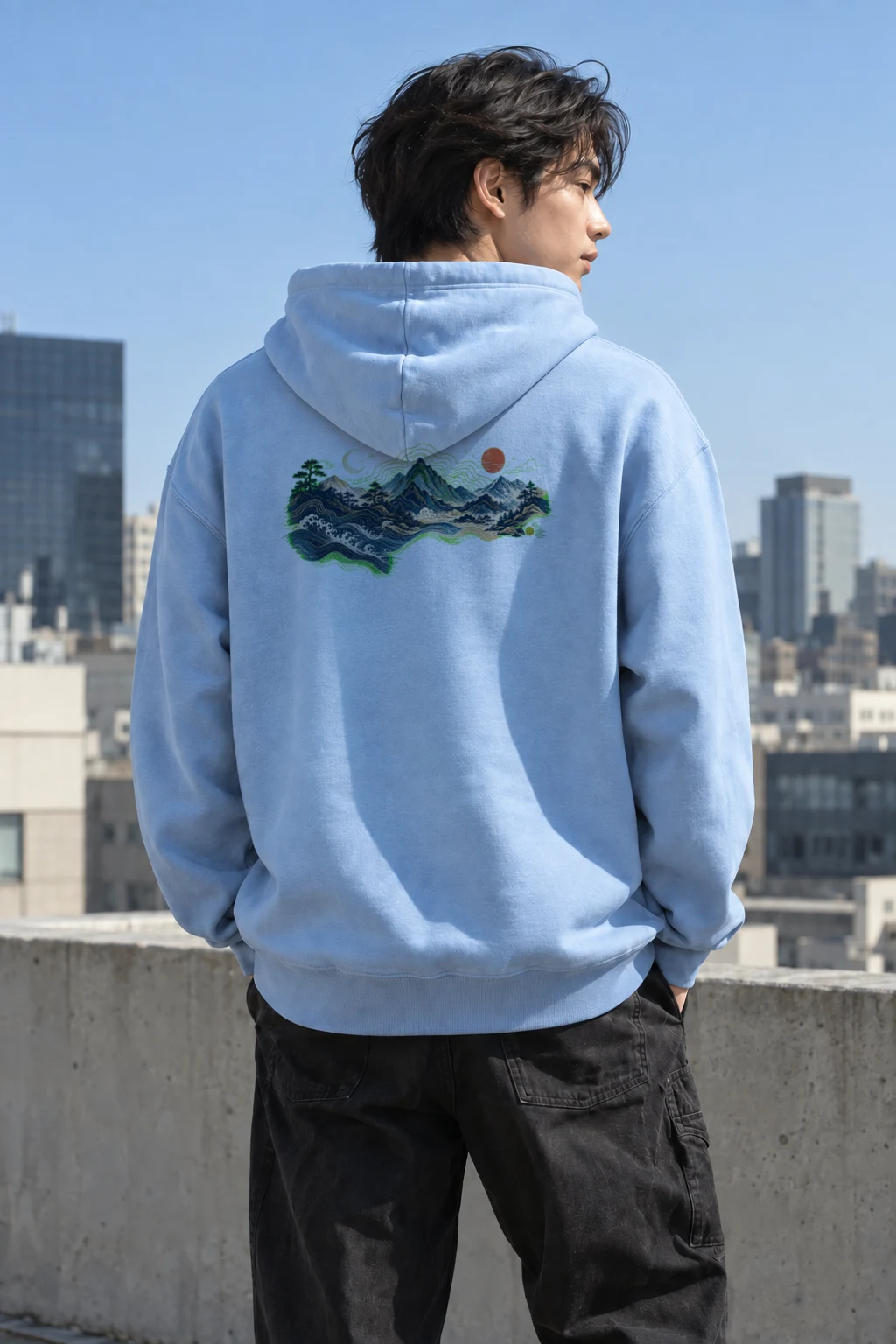 "Coastal Moonrise" Heavy Blend Unisex Pullover Hoodie | Gildan 18500