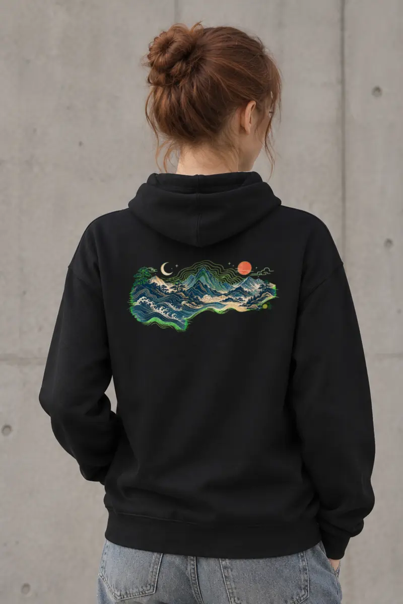 "Coastal Moonrise" Heavy Blend Unisex Pullover Hoodie