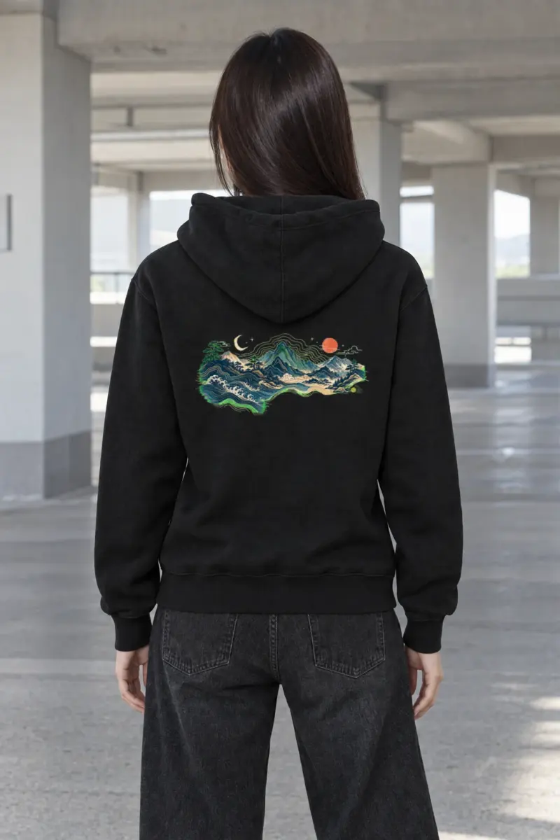 "Coastal Moonrise" Heavy Blend Unisex Pullover Hoodie