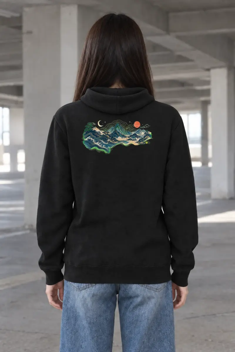 "Coastal Moonrise" Heavy Blend Unisex Pullover Hoodie