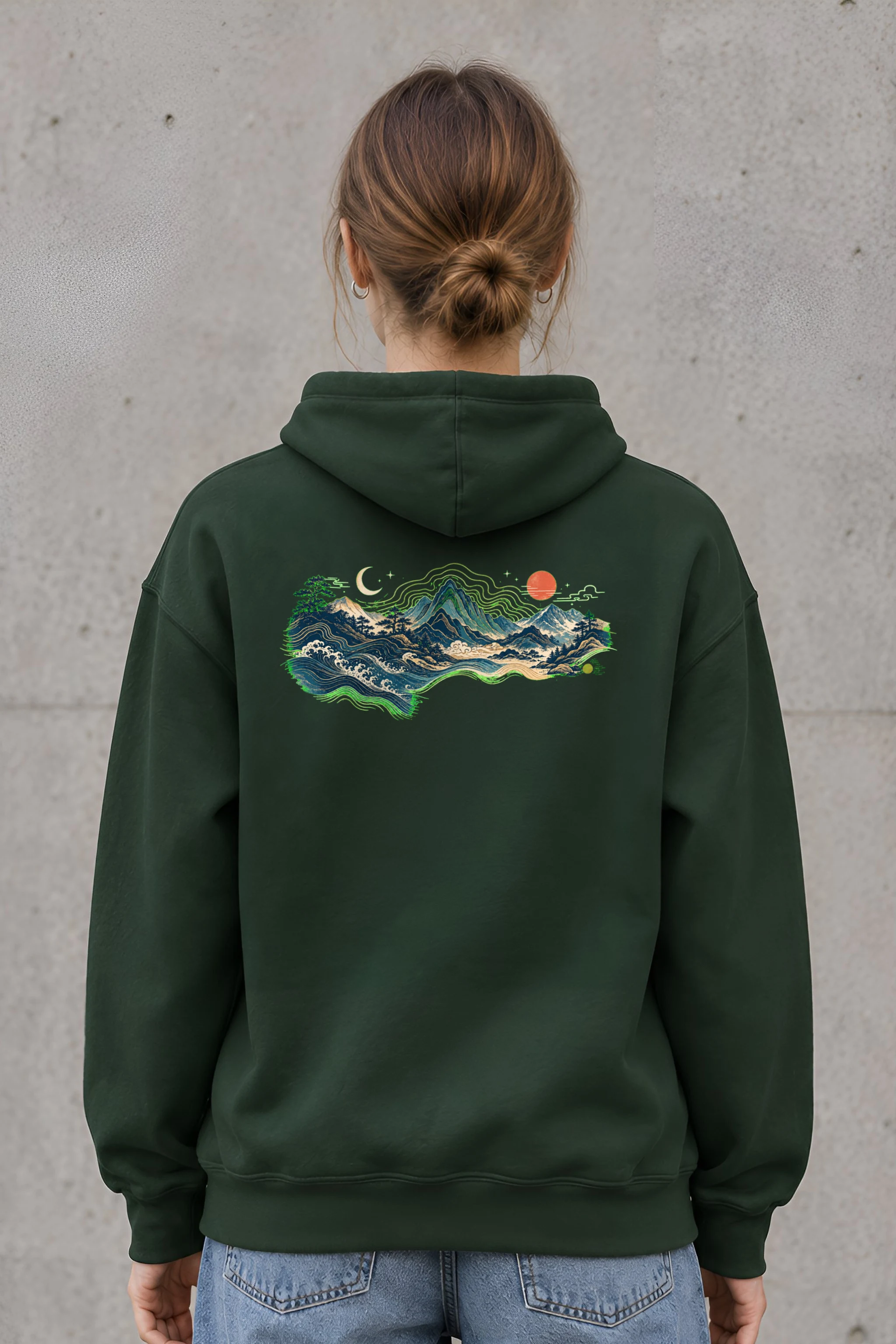 "Coastal Moonrise" Heavy Blend Unisex Pullover Hoodie