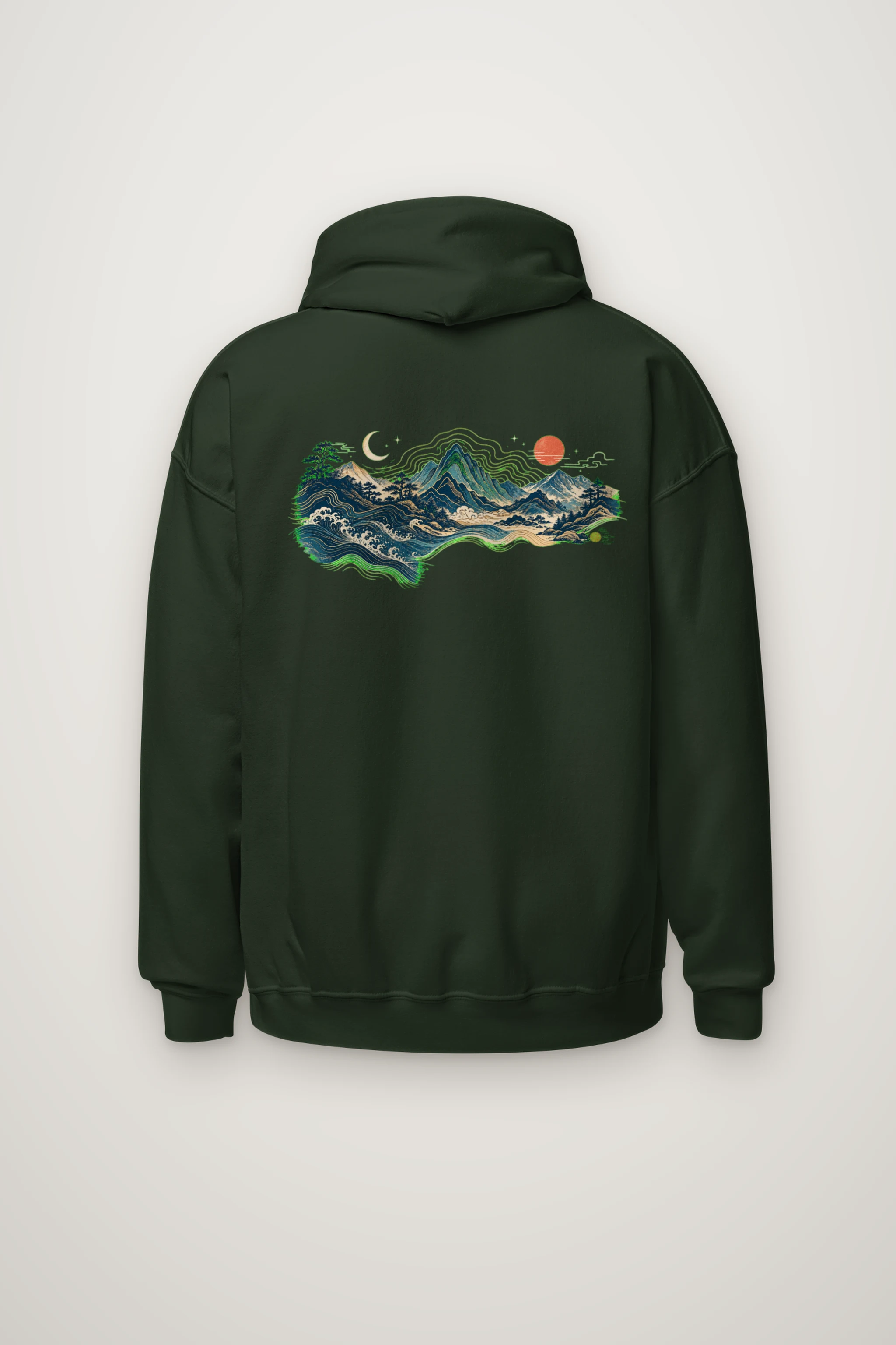 "Coastal Moonrise" Heavy Blend Unisex Pullover Hoodie