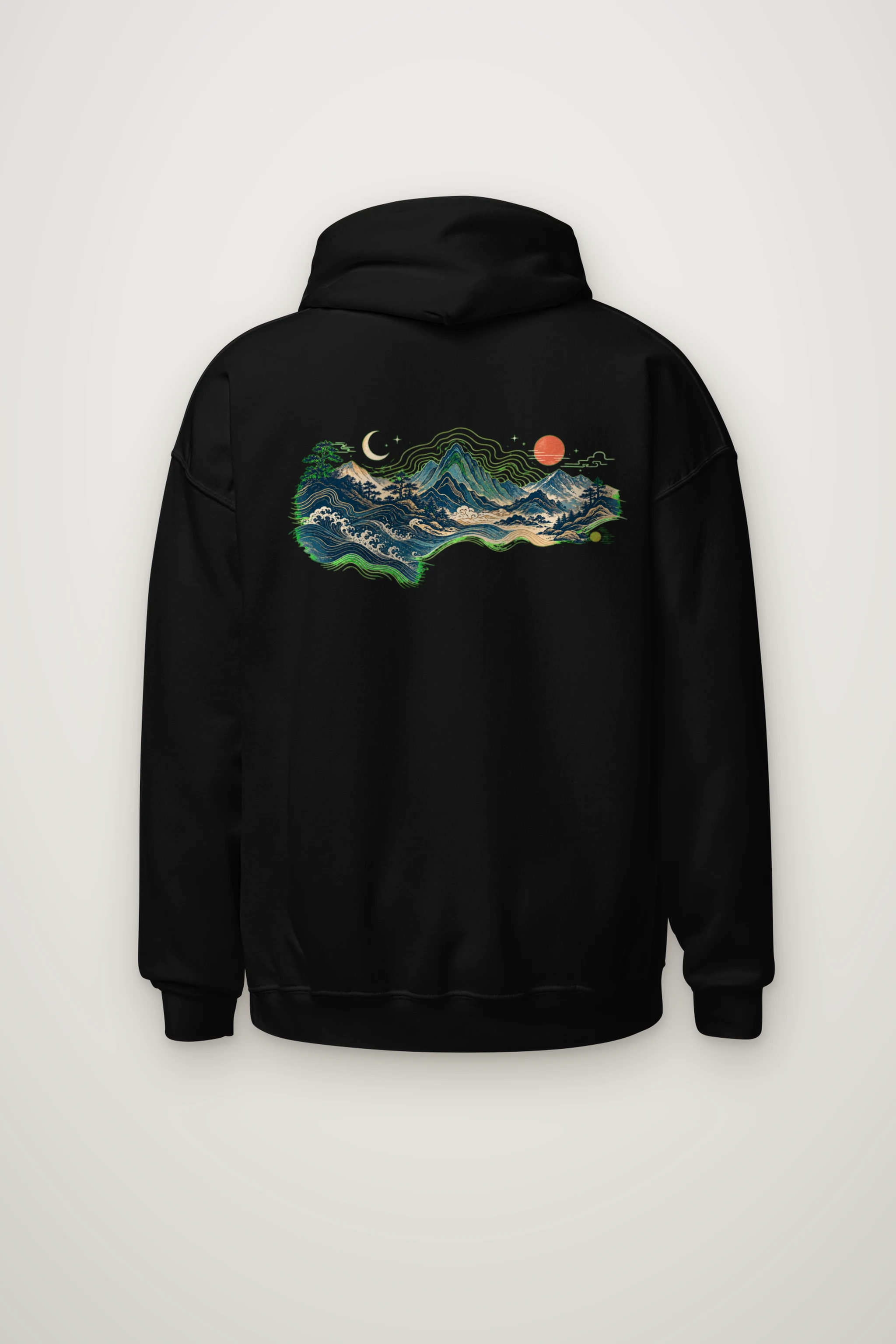 "Coastal Moonrise" Heavy Blend Unisex Pullover Hoodie