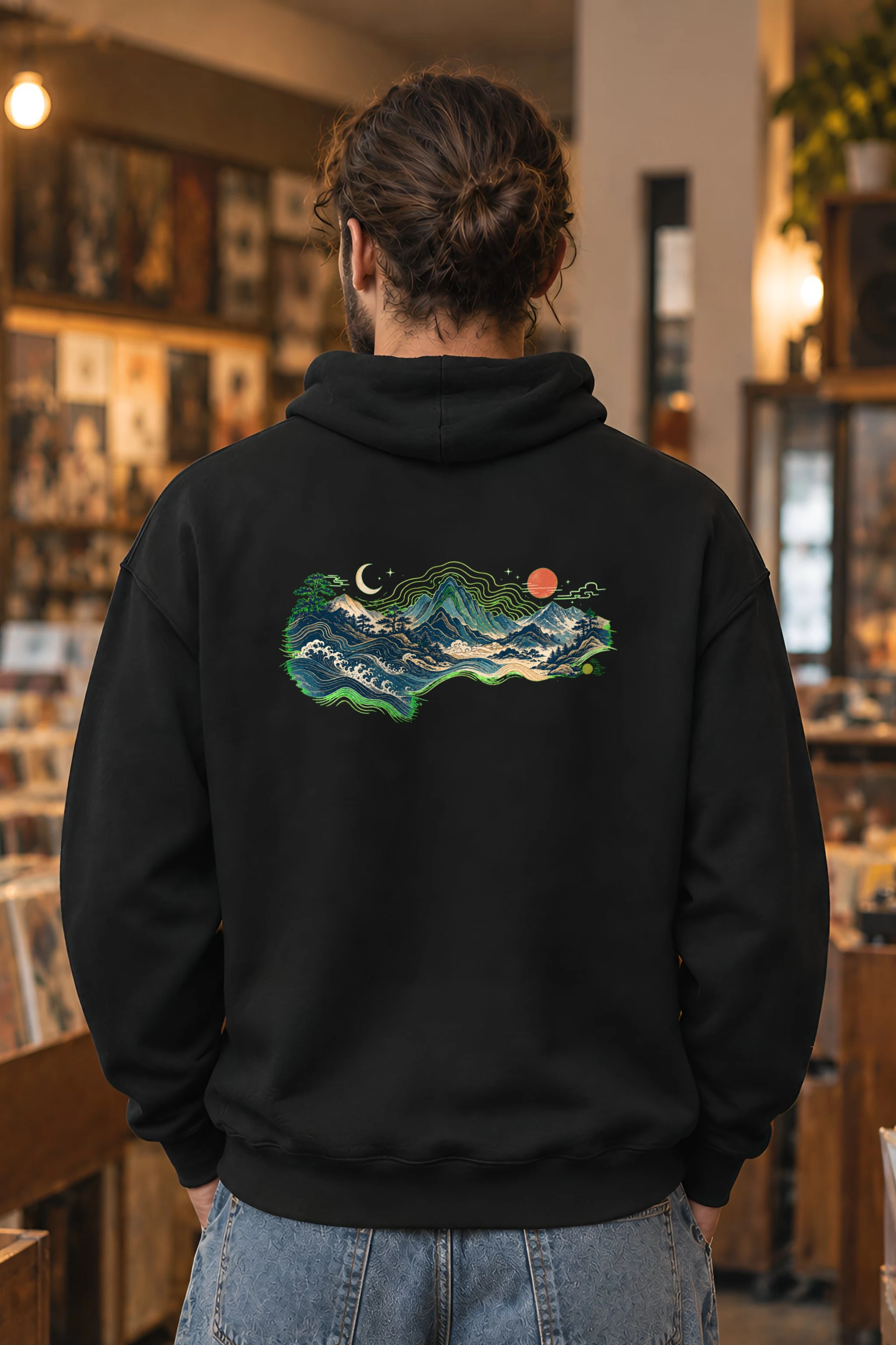 "Coastal Moonrise" Heavy Blend Unisex Pullover Hoodie