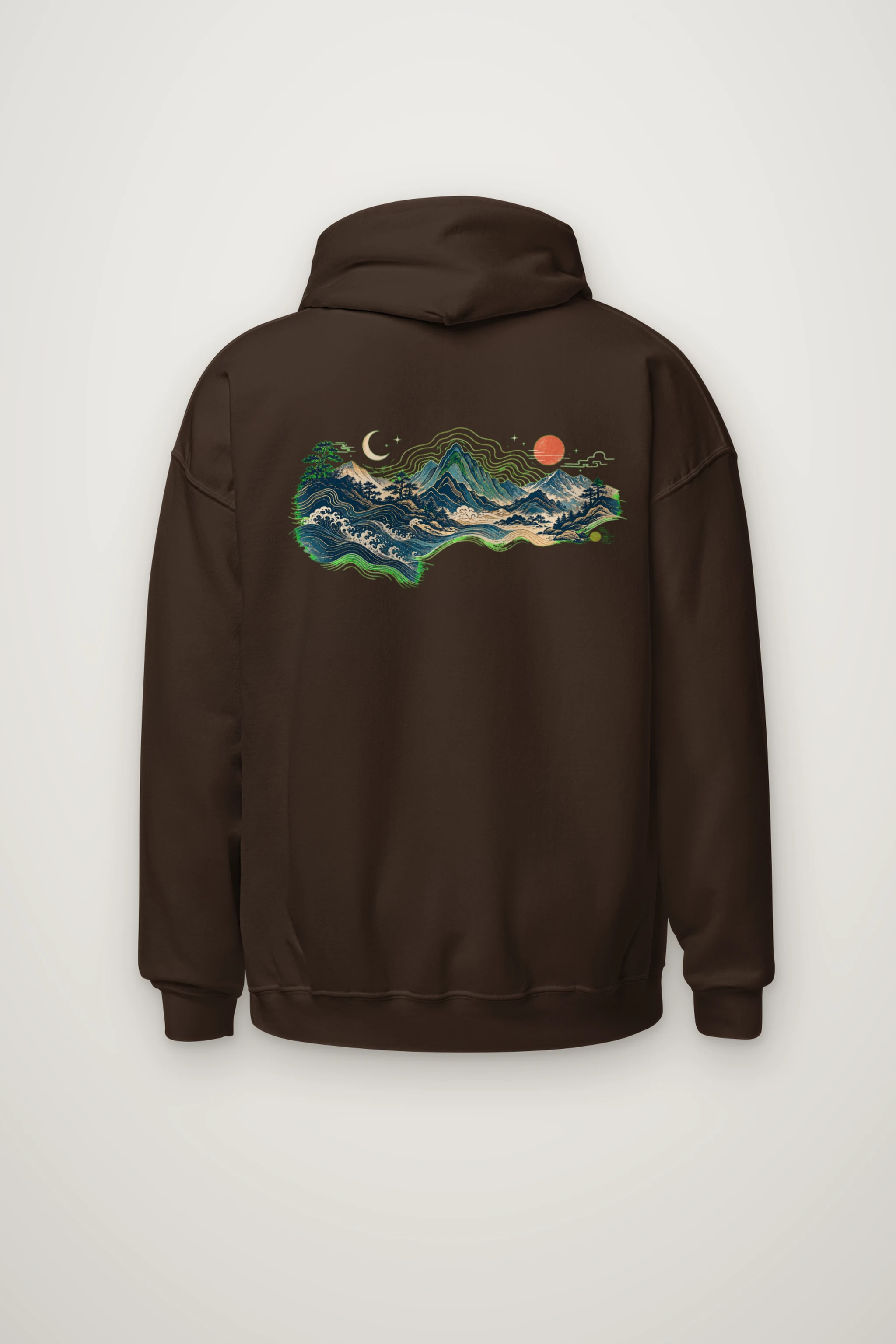 "Coastal Moonrise" Heavy Blend Unisex Pullover Hoodie