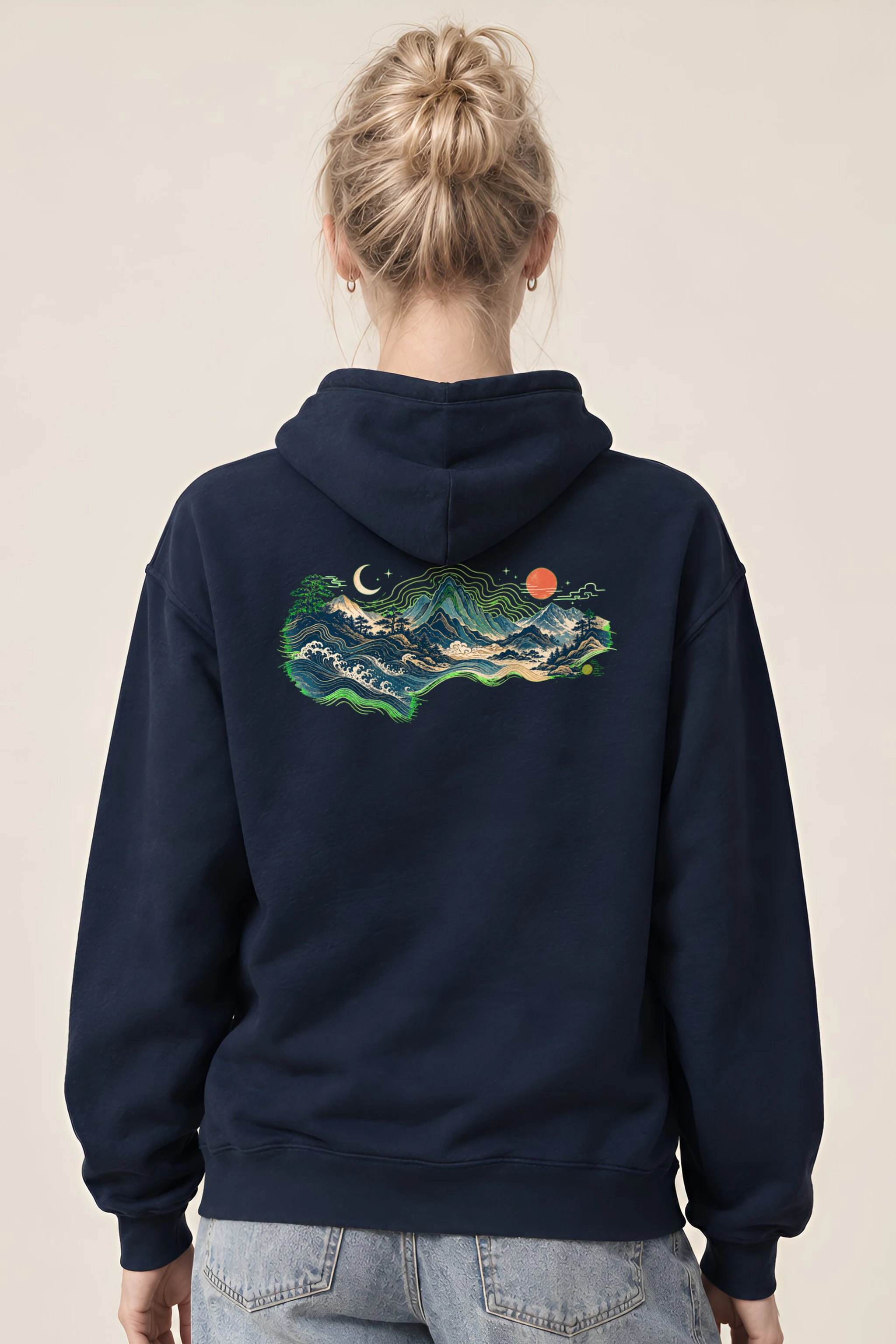 "Coastal Moonrise" Heavy Blend Unisex Pullover Hoodie