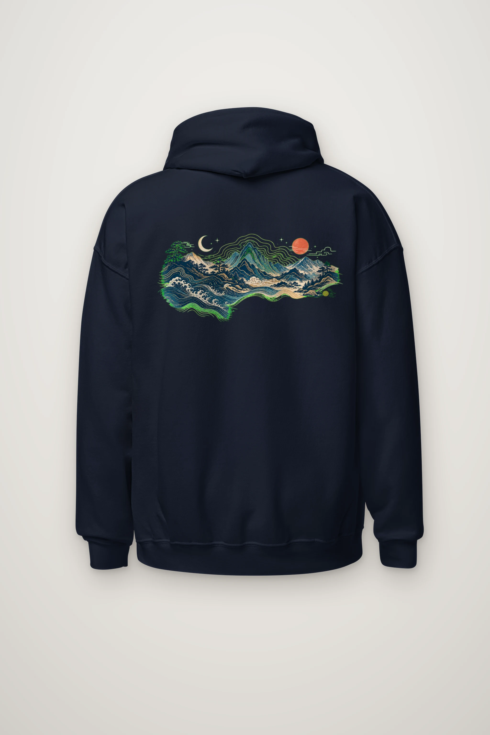 "Coastal Moonrise" Heavy Blend Unisex Pullover Hoodie
