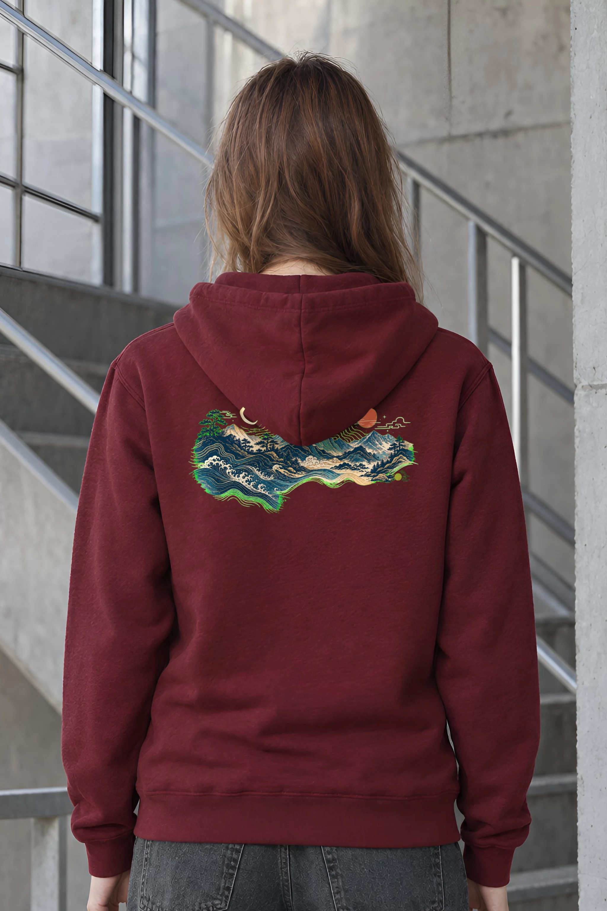 "Coastal Moonrise" Heavy Blend Unisex Pullover Hoodie