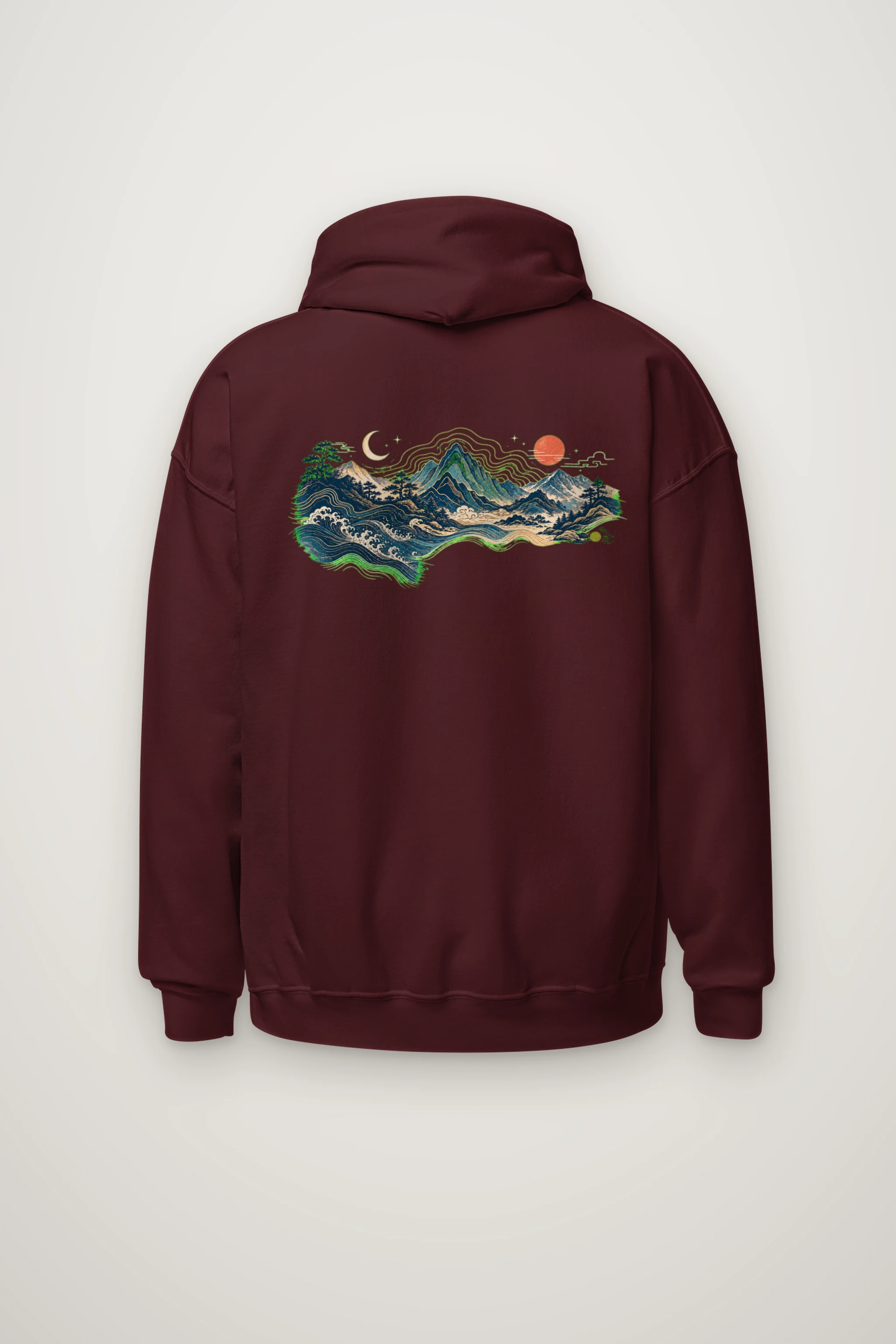"Coastal Moonrise" Heavy Blend Unisex Pullover Hoodie