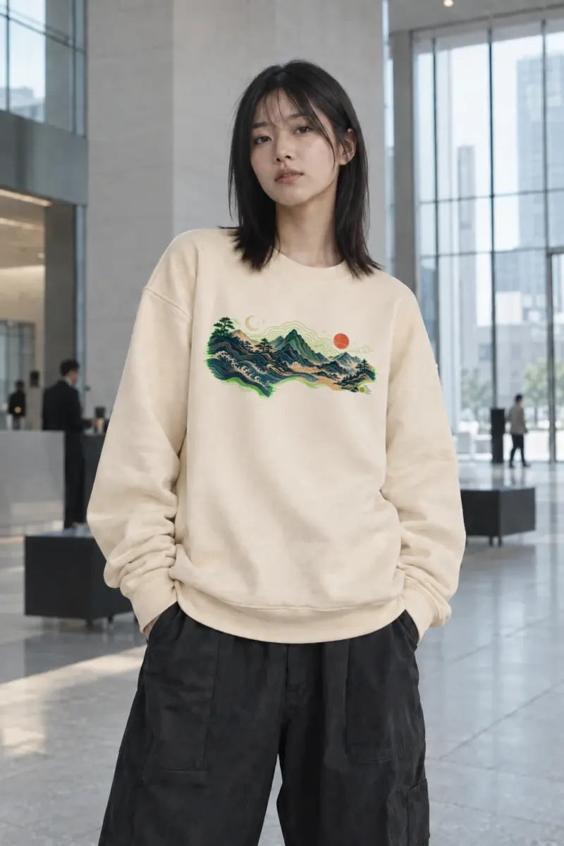 "Coastal Moonrise" Unisex Sponge Fleece Crewneck Sweatshirt | Bella + Canvas 3901