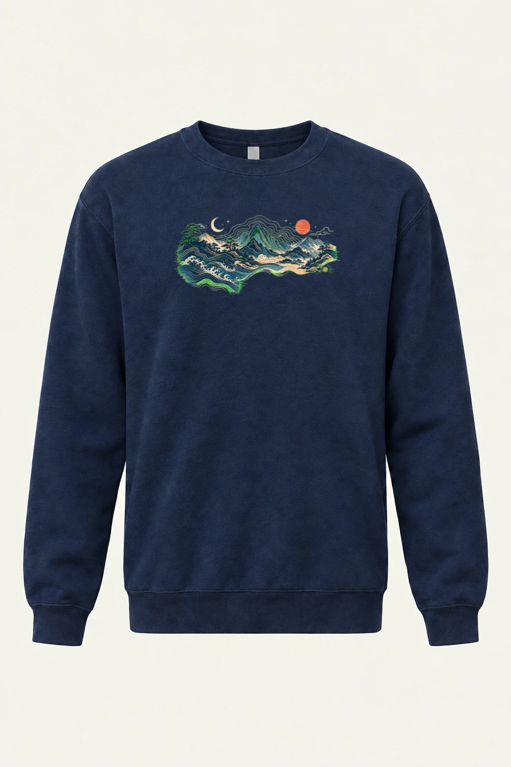 "Coastal Moonrise" Unisex Sponge Fleece Crewneck Sweatshirt | Bella + Canvas 3901