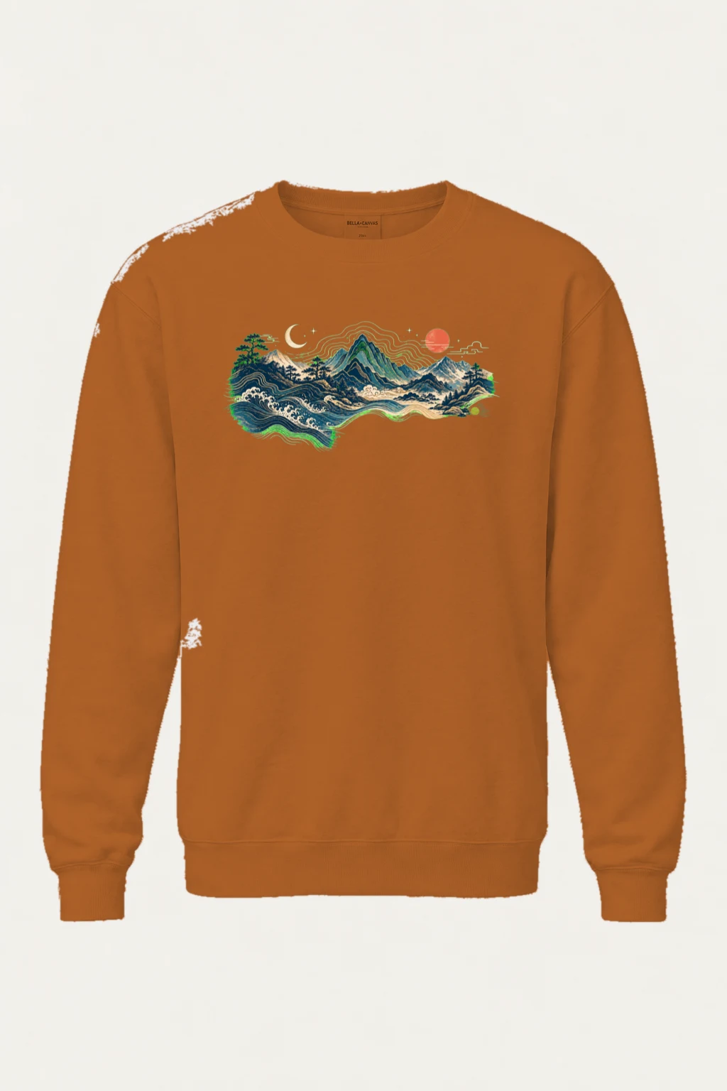 "Coastal Moonrise" Unisex Sponge Fleece Crewneck Sweatshirt | Bella + Canvas 3901