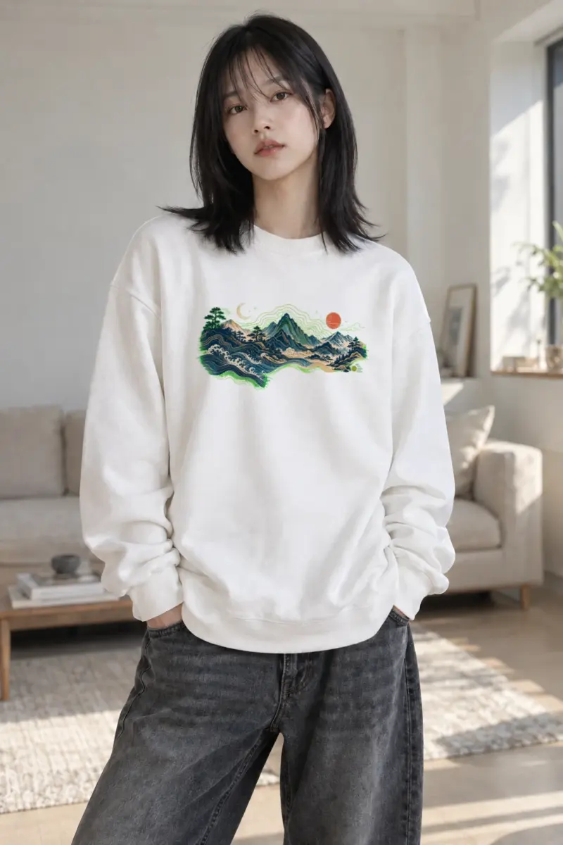 "Coastal Moonwood" Heavy Blend Unisex Crewneck Sweatshirt | Gildan 18000