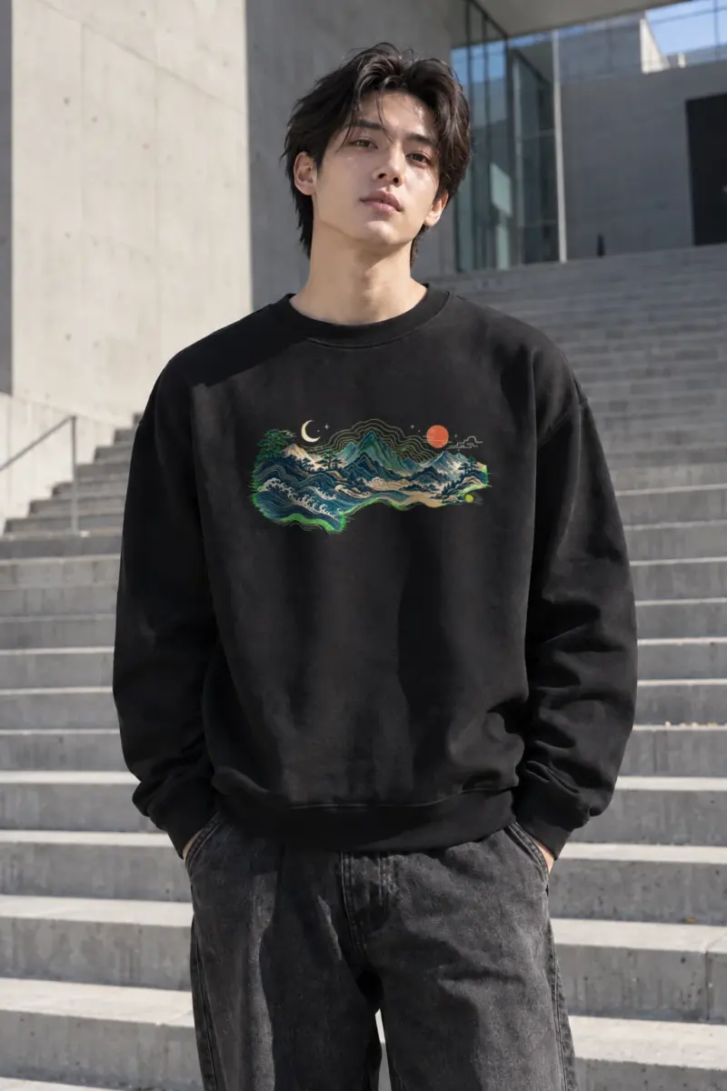 "Coastal Moonwood" Heavy Blend Unisex Crewneck Sweatshirt | Gildan 18000