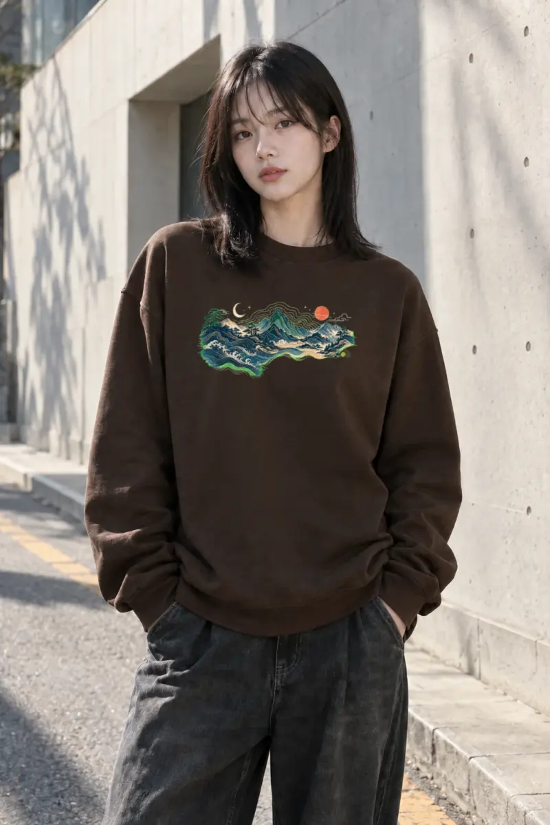 "Coastal Moonwood" Heavy Blend Unisex Crewneck Sweatshirt | Gildan 18000
