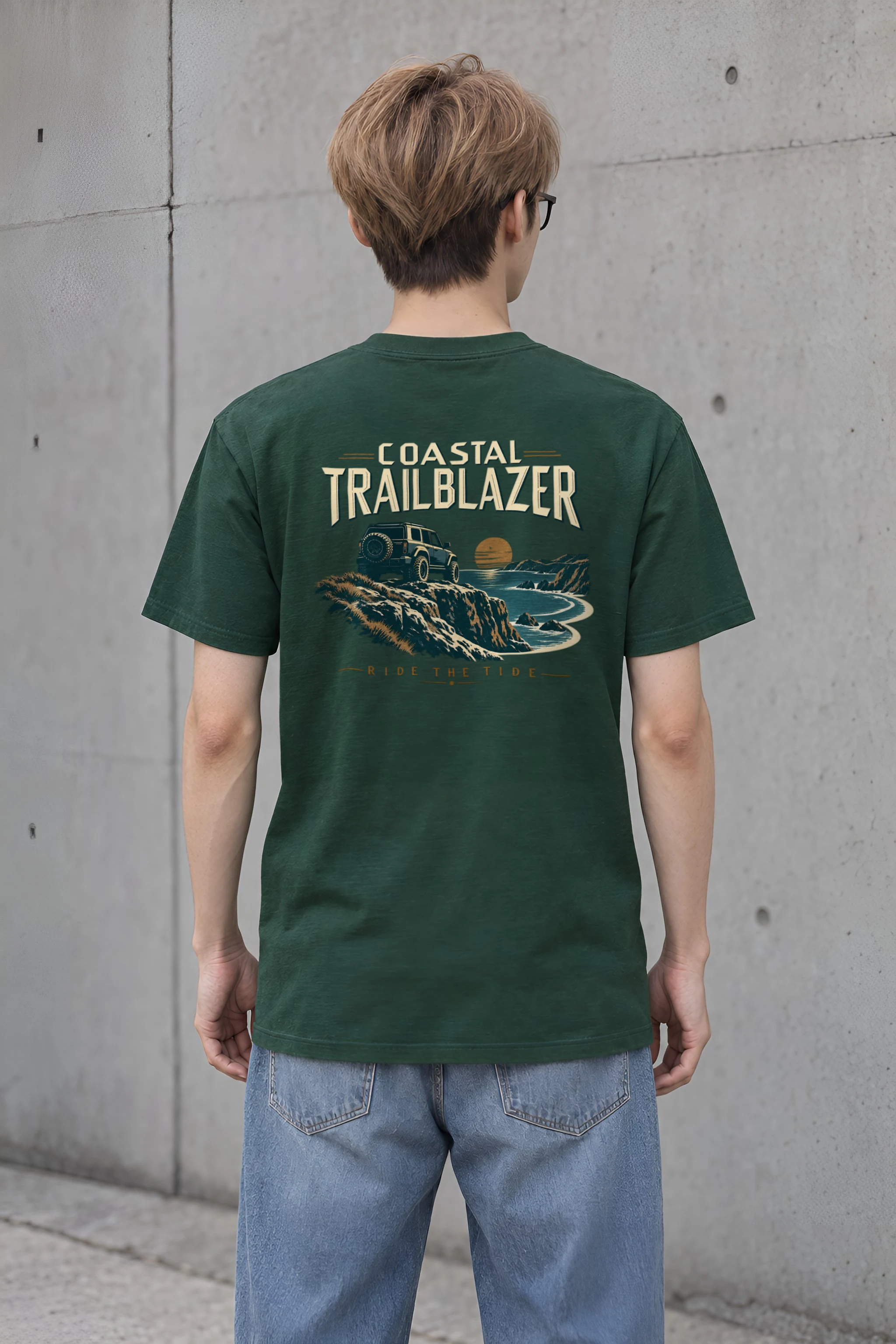 "Coastal Trailblazer" Heavyweight Unisex Crewneck T-shirt