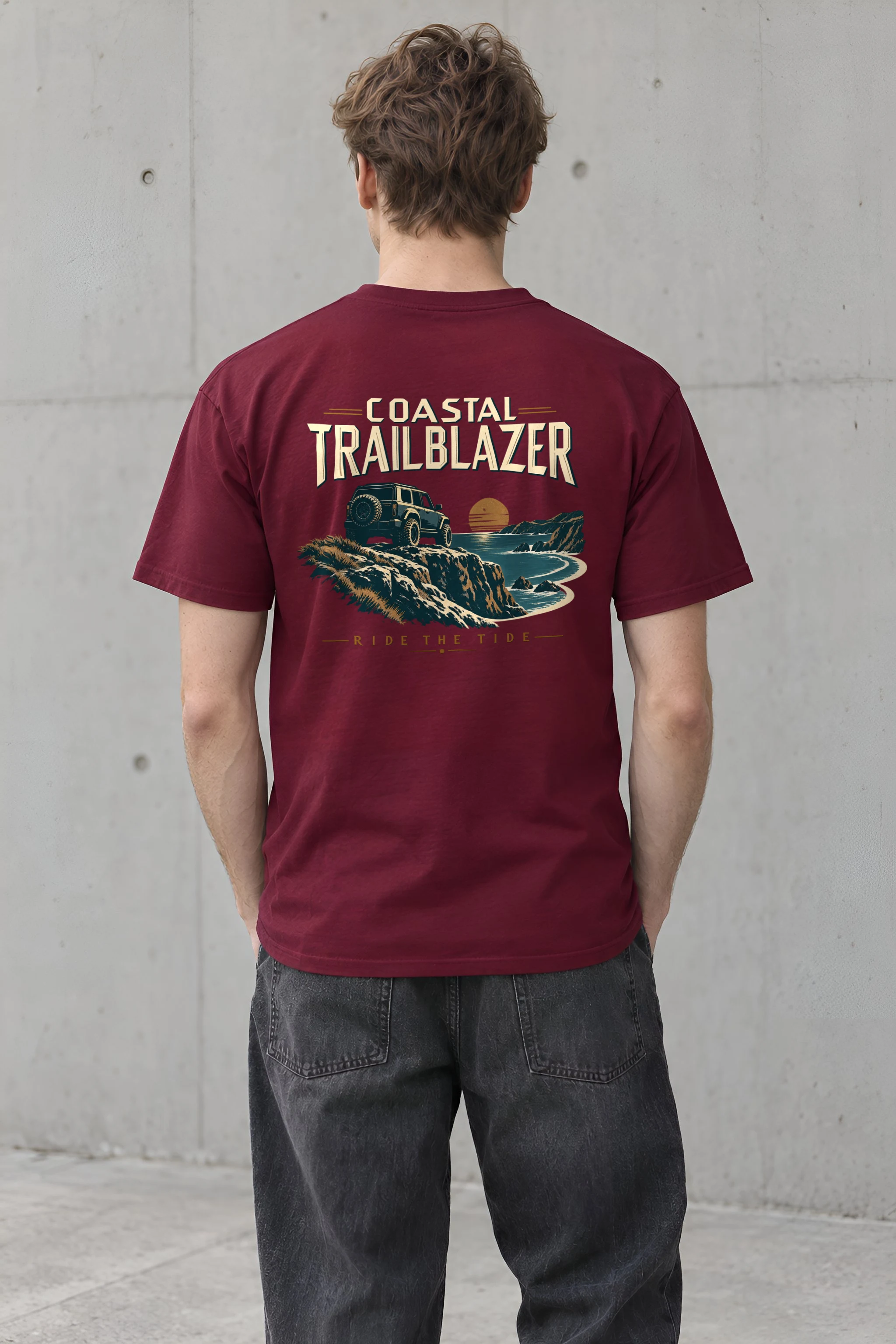 "Coastal Trailblazer" Heavyweight Unisex Crewneck T-shirt