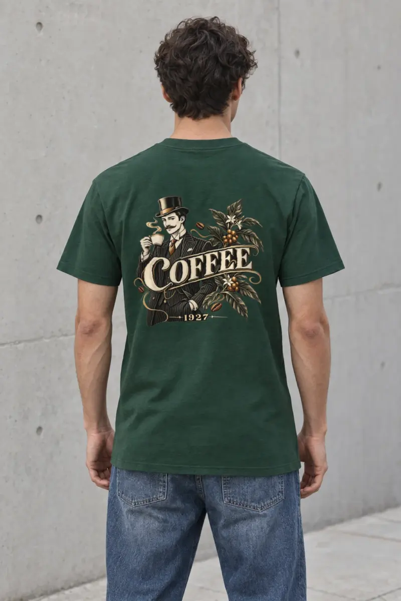 "Coffee 1927" Heavyweight Unisex Crewneck T-shirt | Gildan 5000