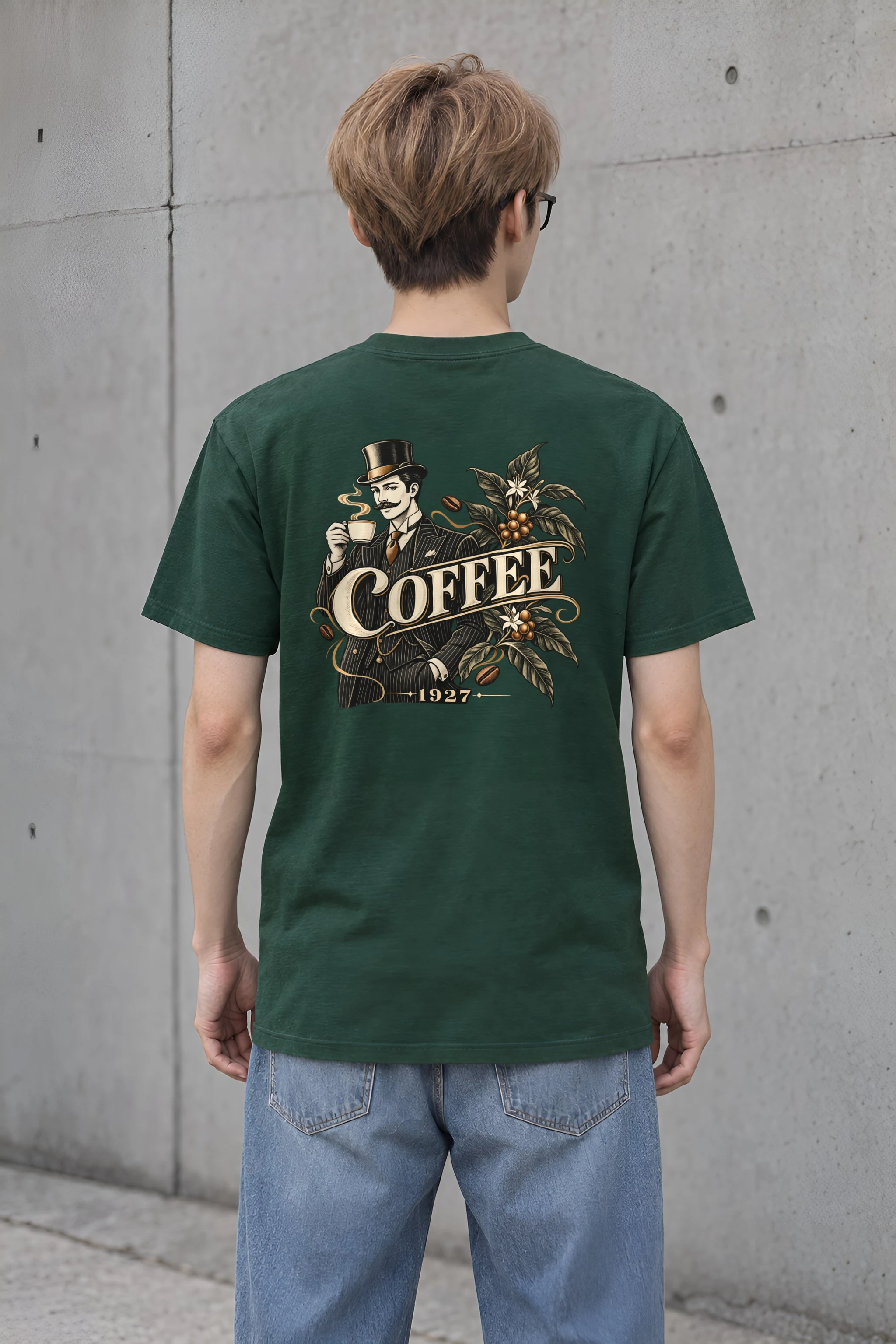 "Coffee 1927" Heavyweight Unisex Crewneck T-shirt