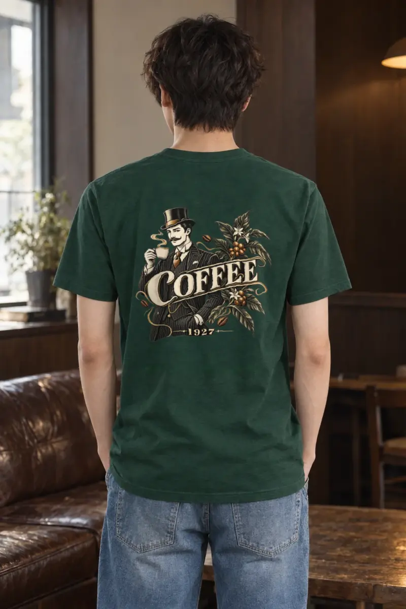 "Coffee 1927" Heavyweight Unisex Crewneck T-shirt | Gildan 5000