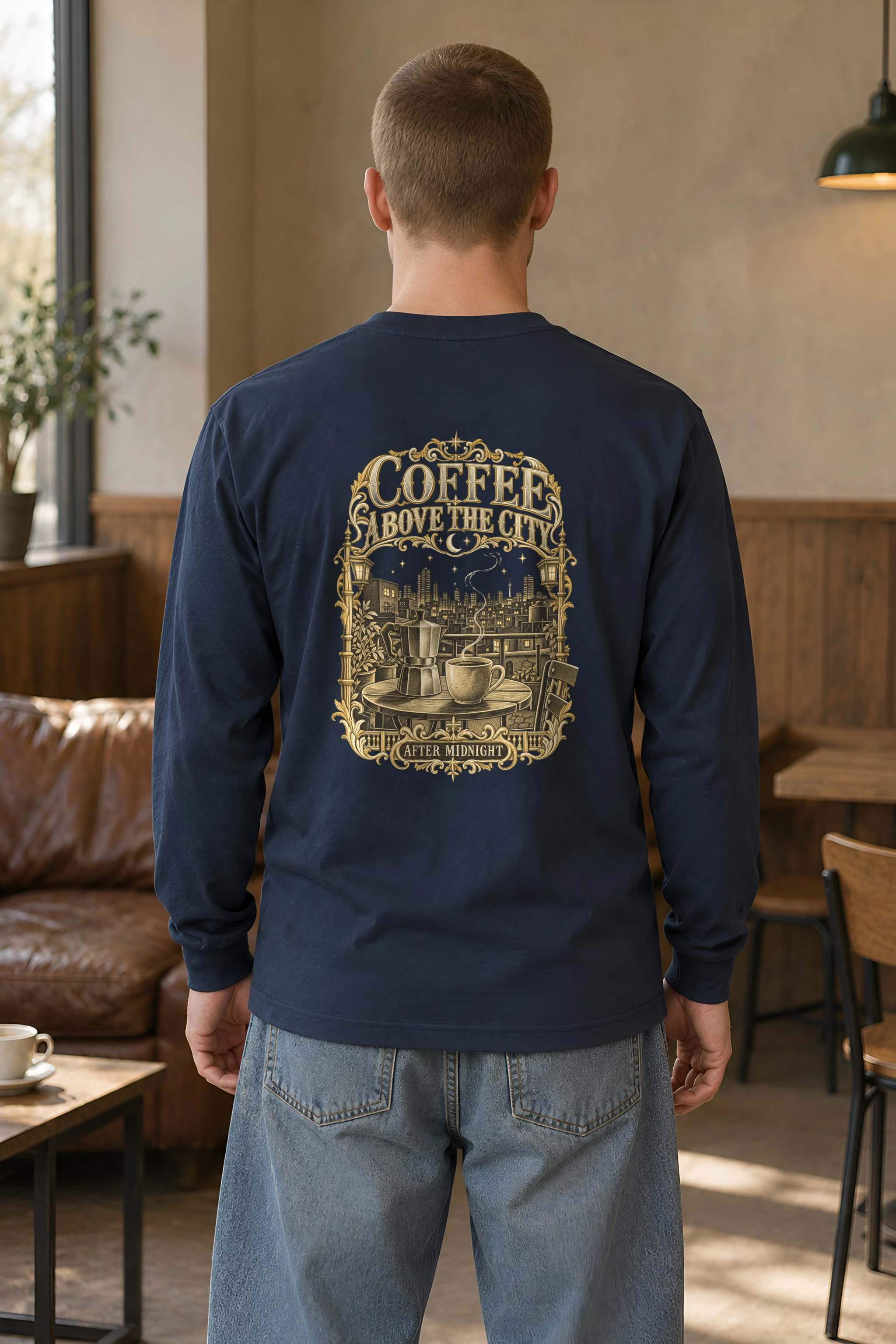 "Coffee Above the City" Unisex Longsleeve T-shirt