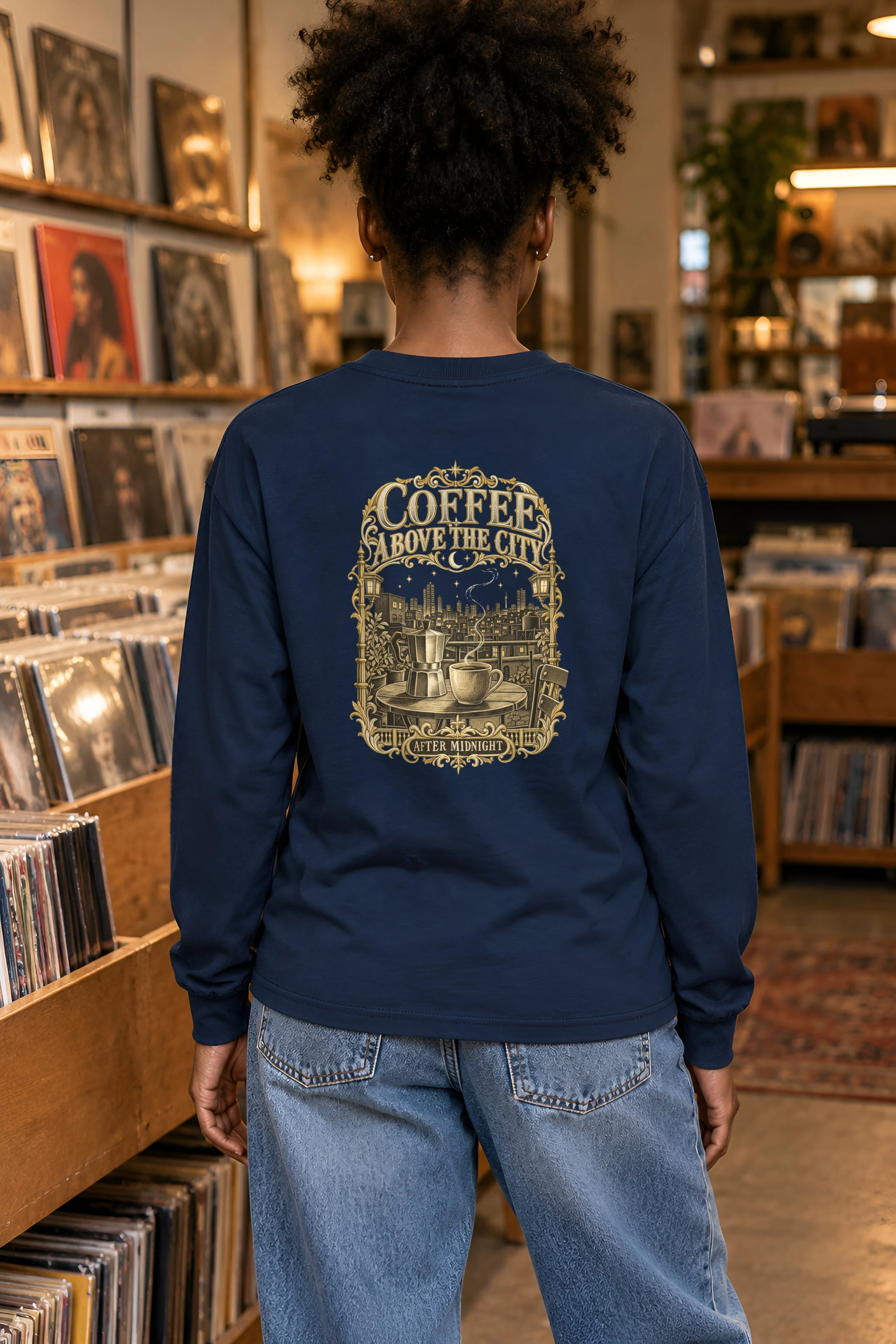 "Coffee Above the City" Unisex Longsleeve T-shirt