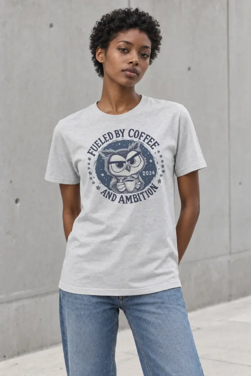 "Coffee And Ambition" Heavyweight Unisex Crewneck T-shirt | Gildan 5000