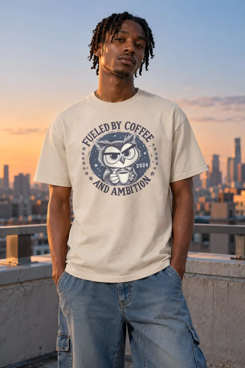"Coffee And Ambition" Heavyweight Unisex Crewneck T-shirt