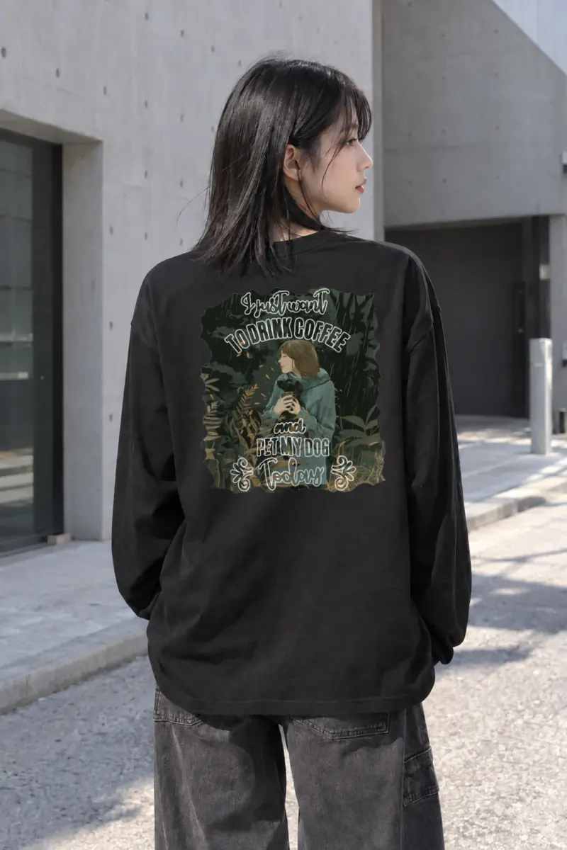 "Coffee And Cat" Unisex Longsleeve T-shirt | Gildan 2400
