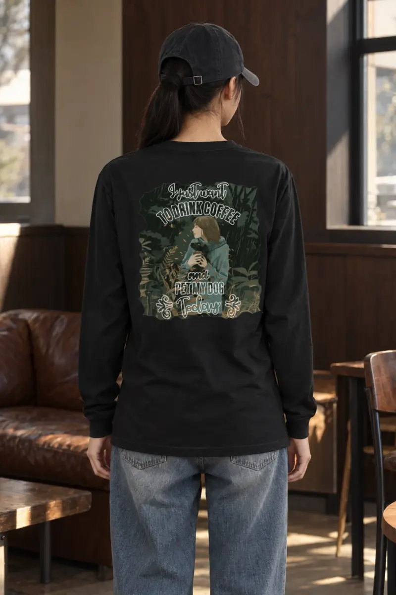 "Coffee And Cat" Unisex Longsleeve T-shirt | Gildan 2400