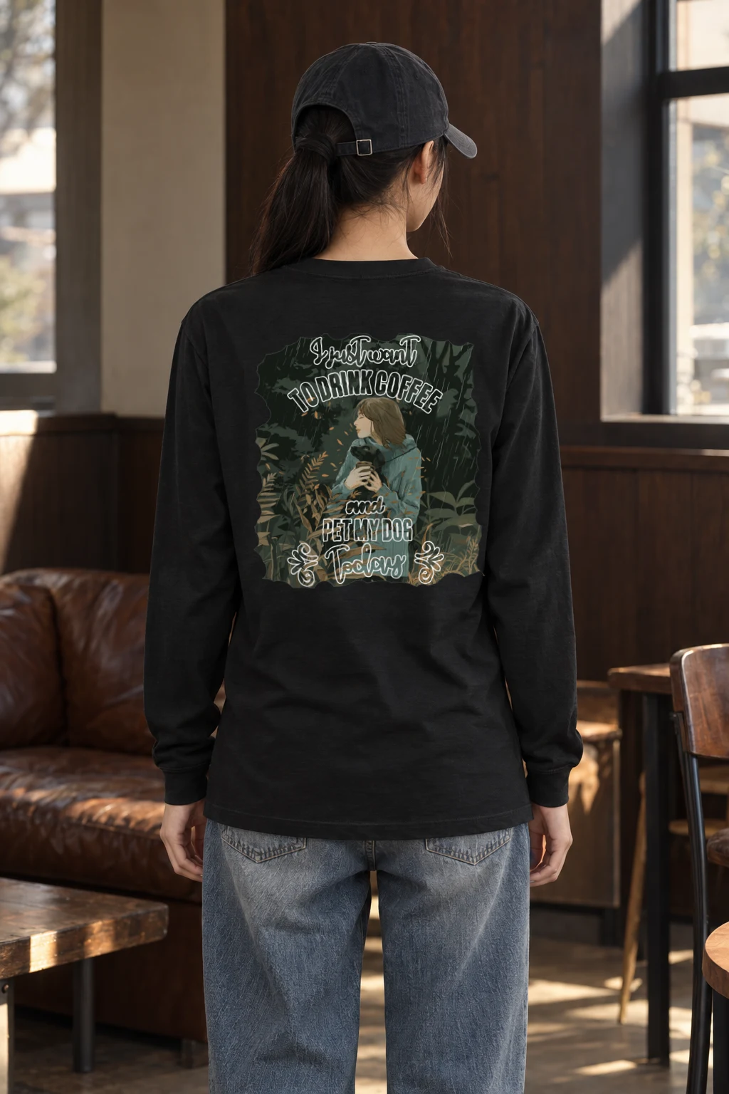 "Coffee And Cat" Unisex Longsleeve T-shirt | Gildan 2400